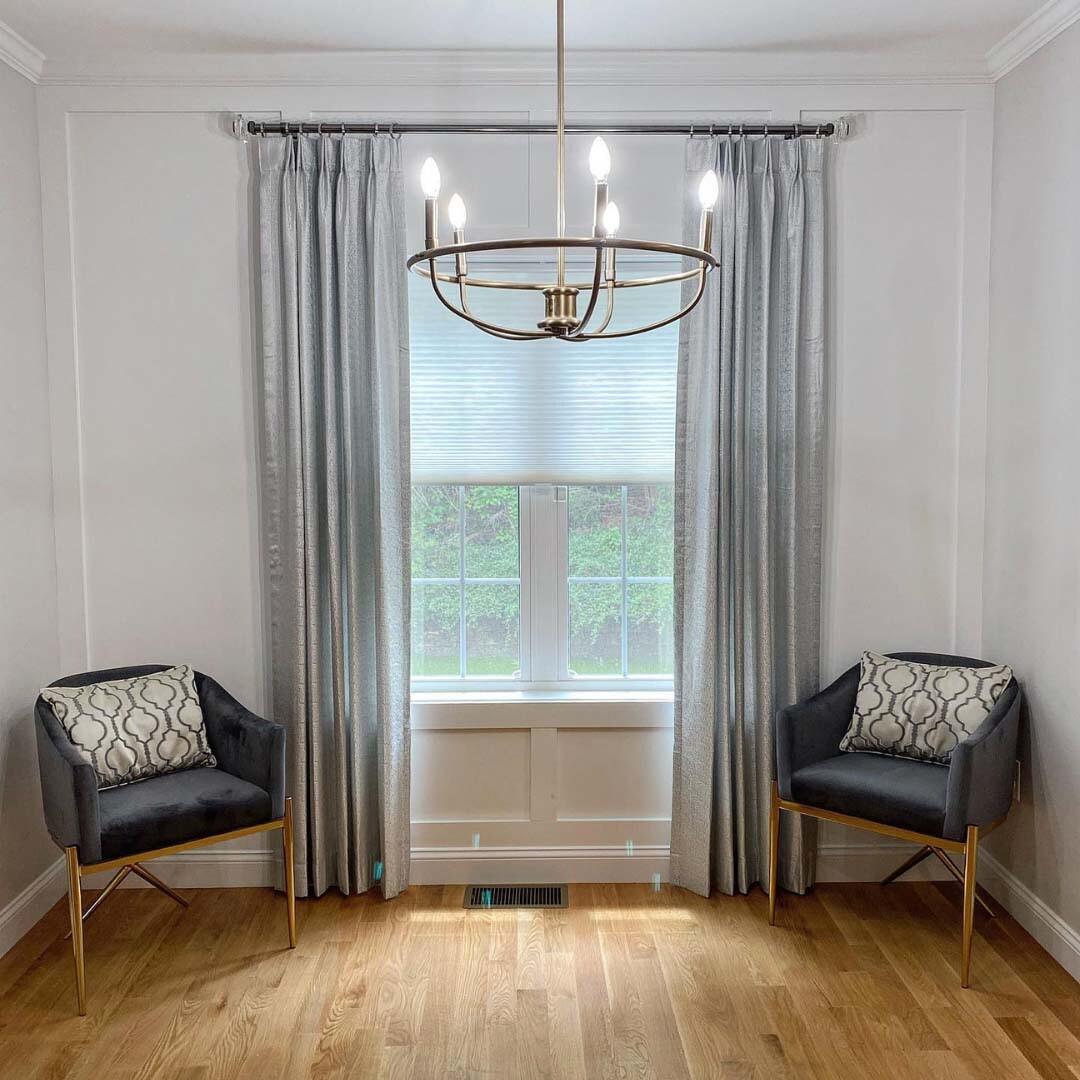 Looking to keep some rooms darker than others? Drapery is an excellent way to filter out light. Plus, using heavier drapery can improve the acoustics in your space!