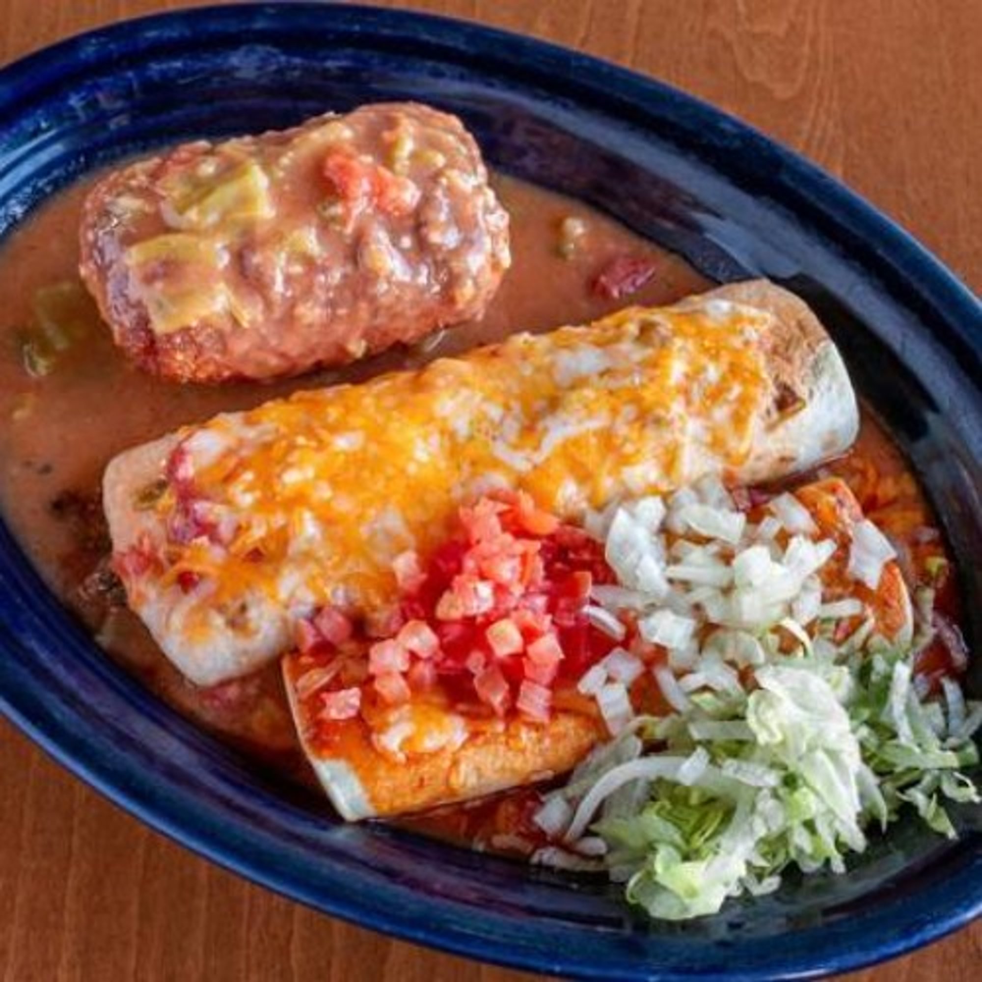 #8 Enchilada, Chile Relleno and Beef Burrito