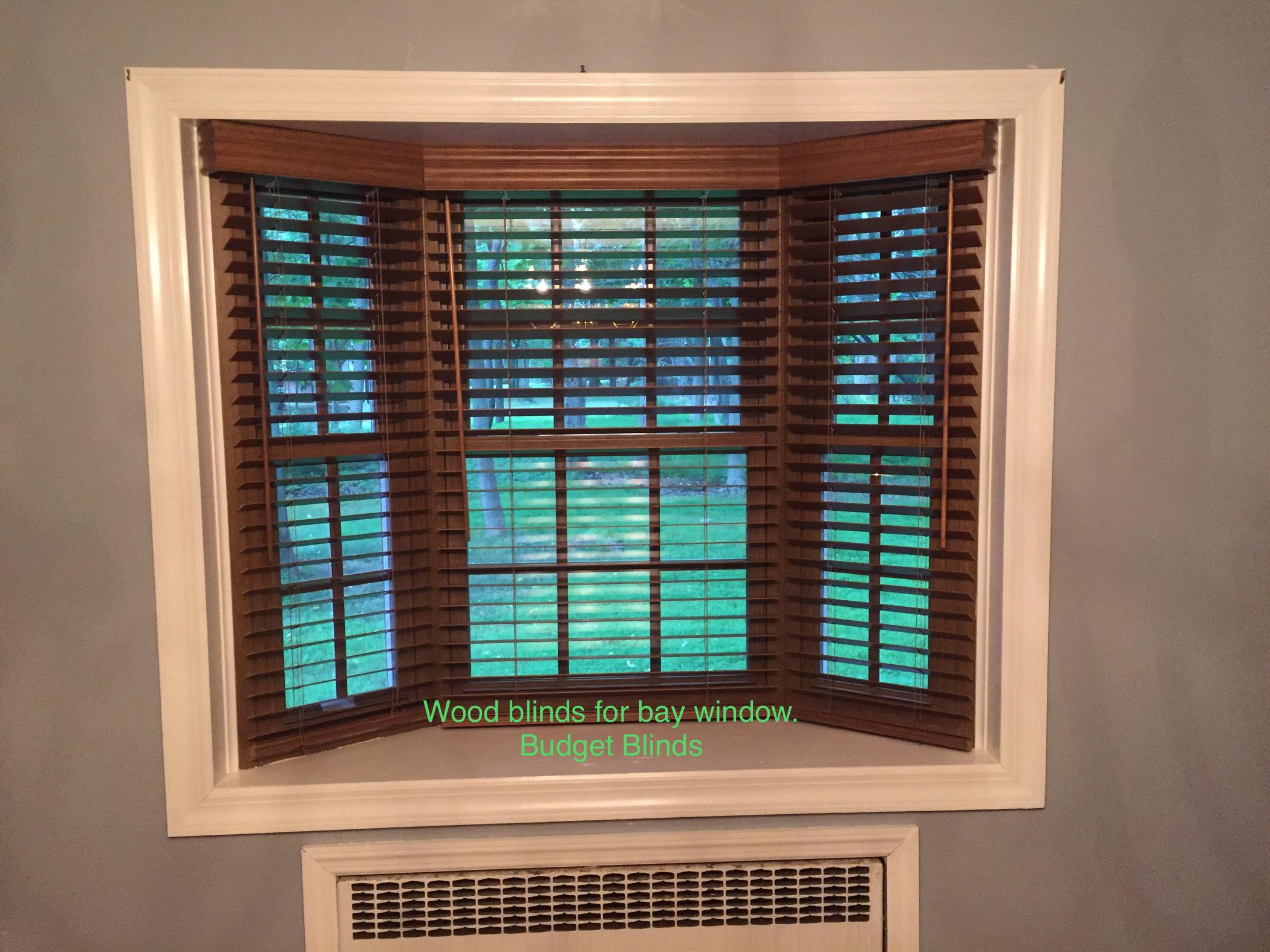 Wood blinds for bay window in Washington, NJ