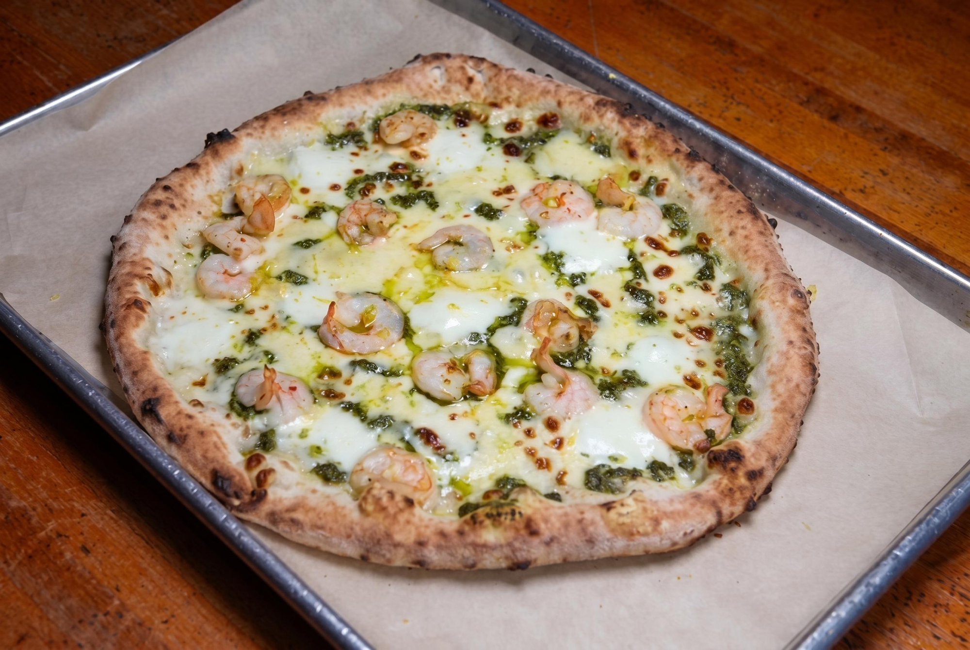 Nap Shrimp Pesto Pizza