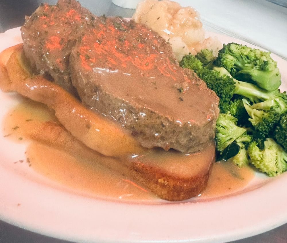 Open Meatloaf Sandwich