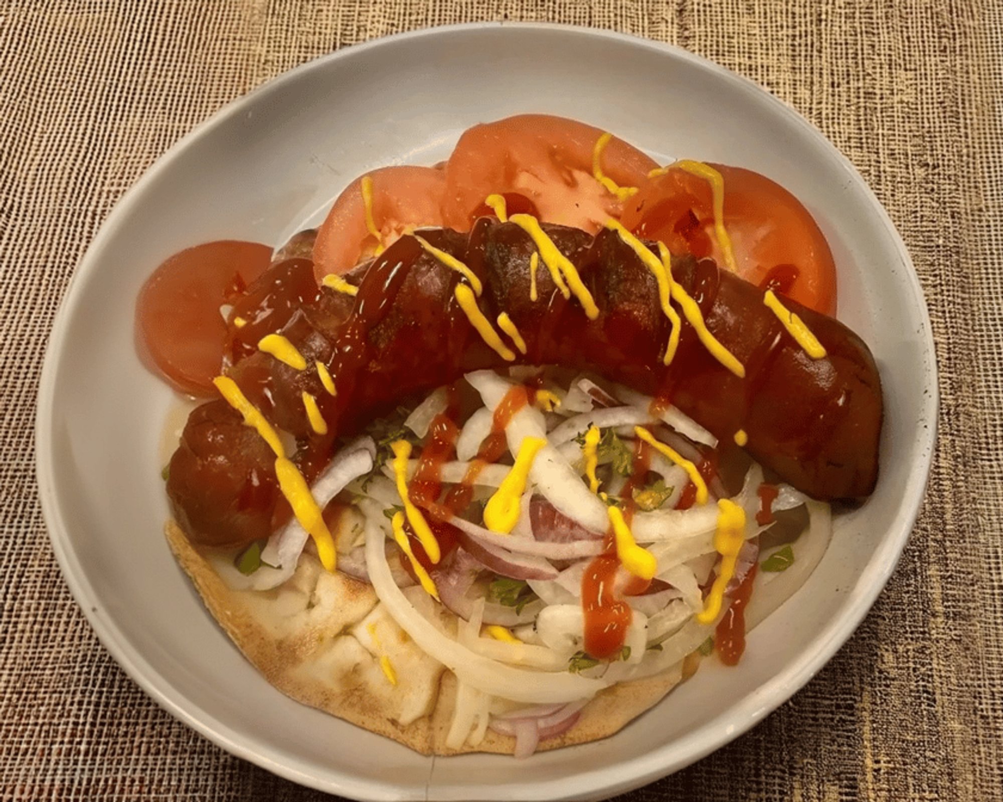 Sausage Pita (No Tzatziki Sauce)