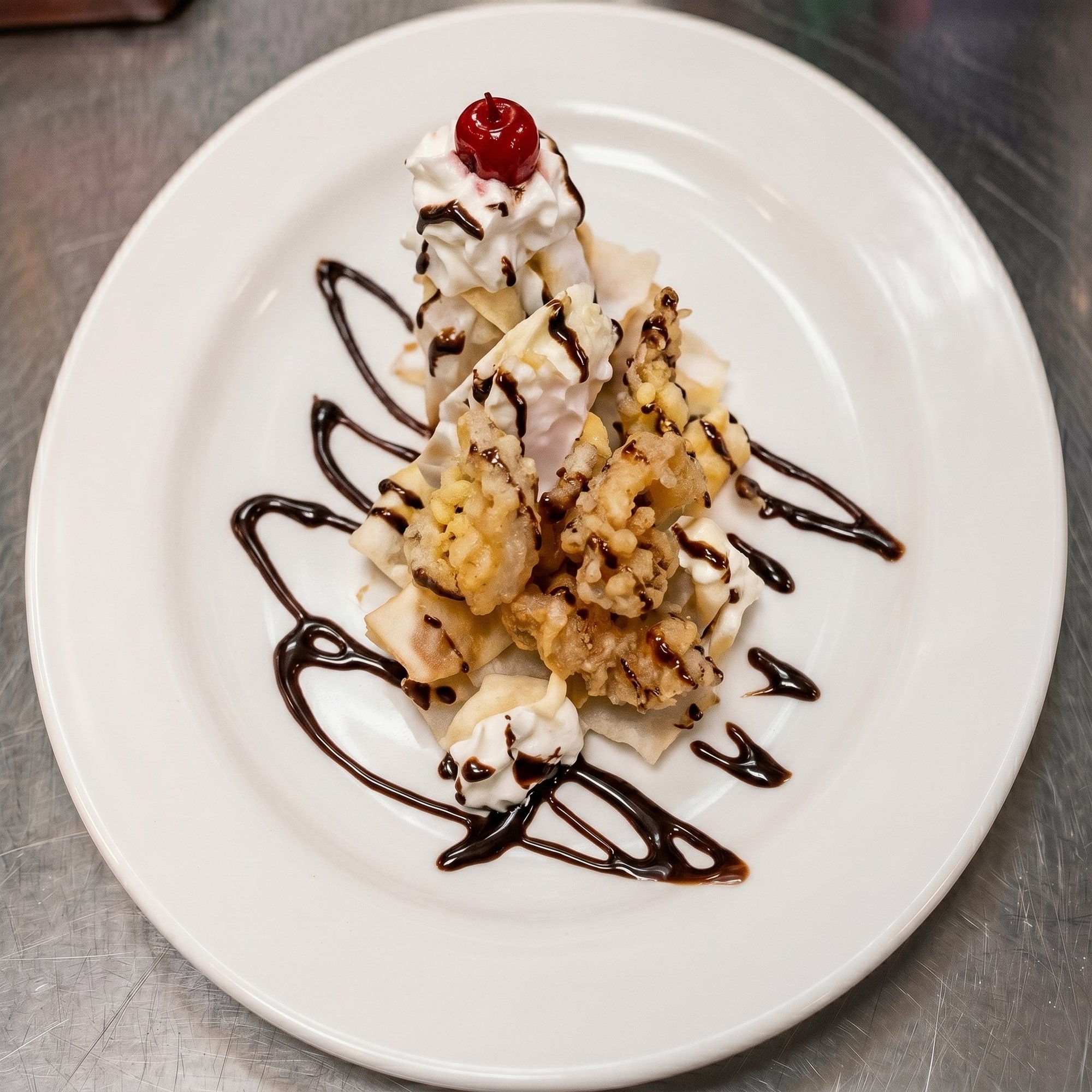 Homemade Fried Banana and Ice Cream