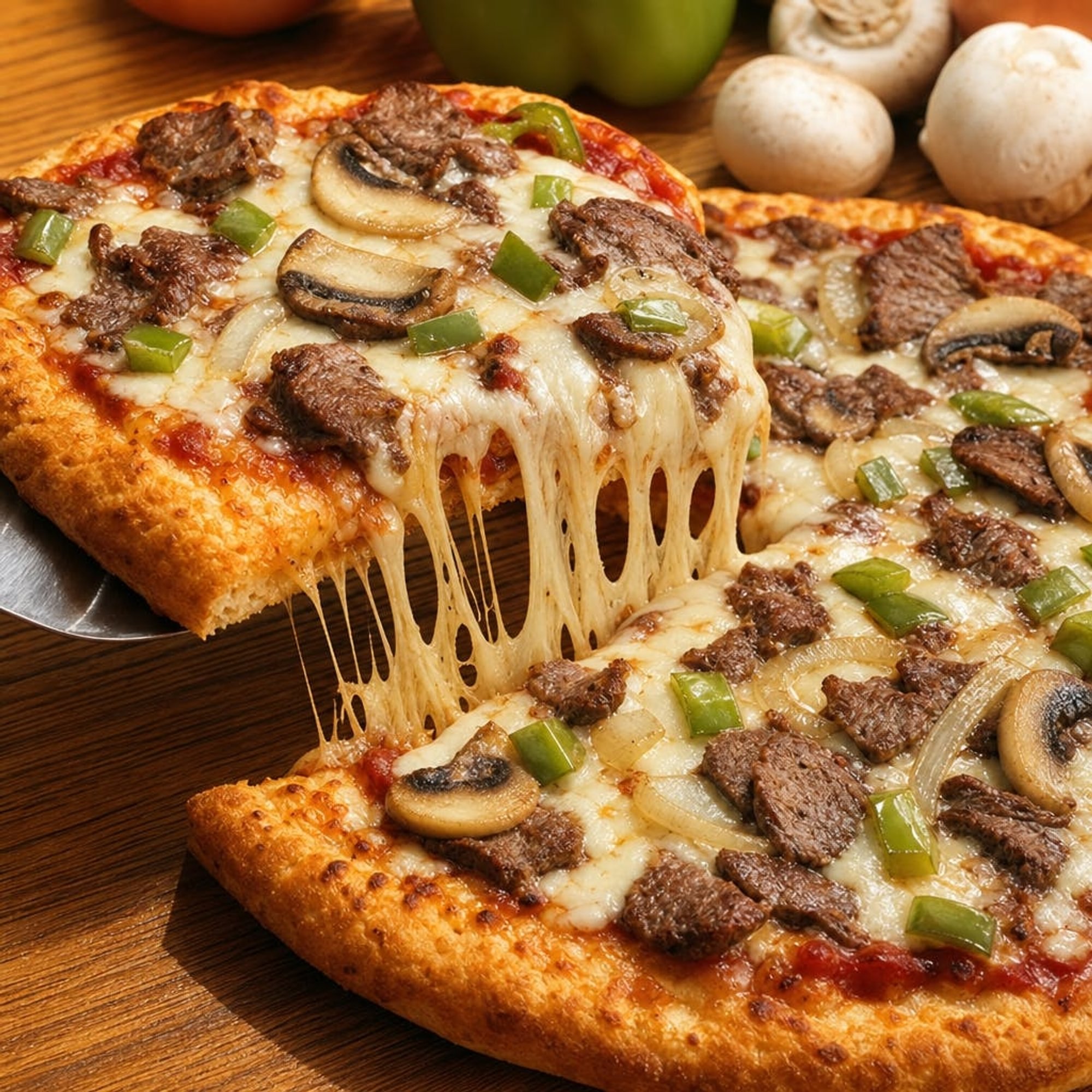 Cheesesteak Pizza