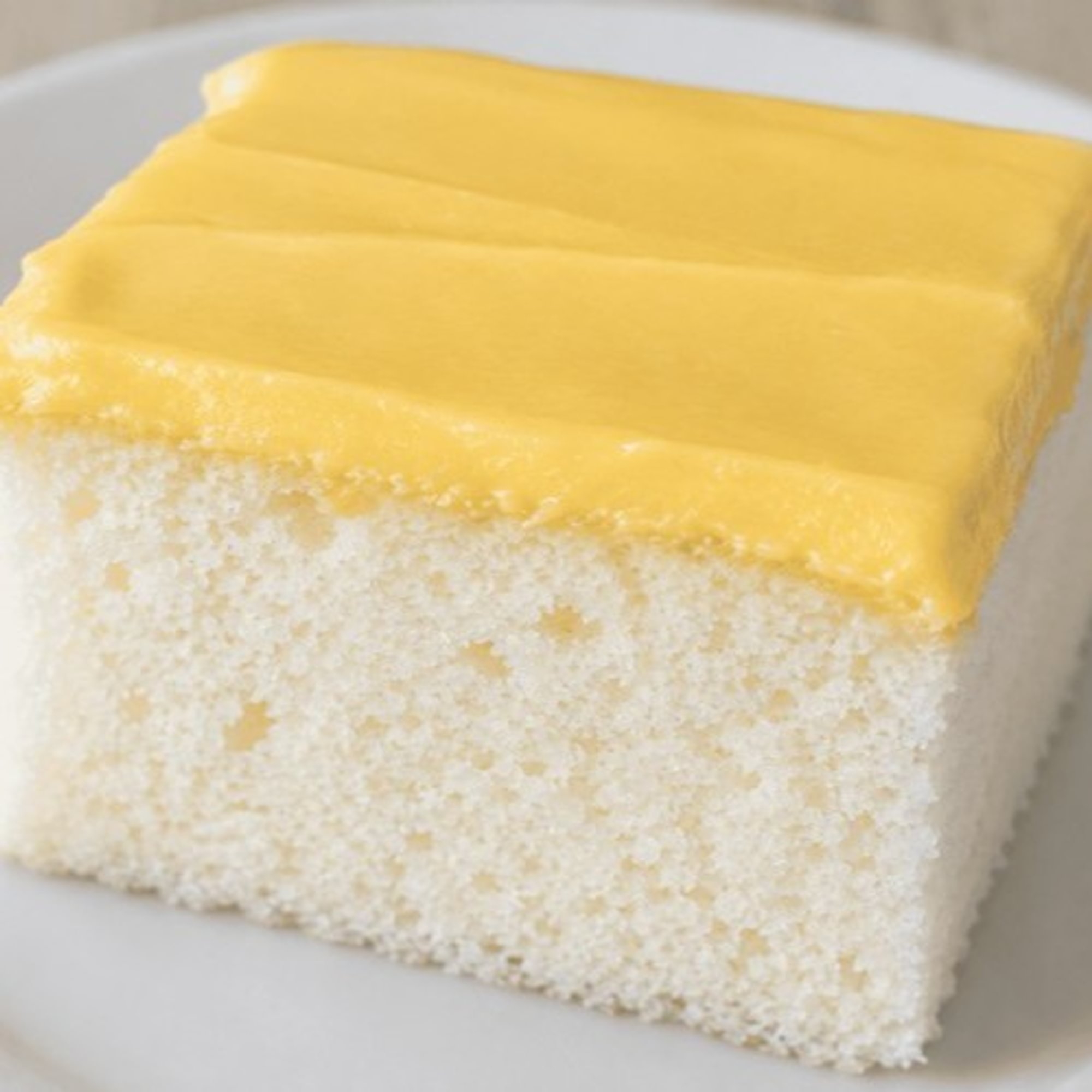 White Cake Slice W/ Lemon Icing