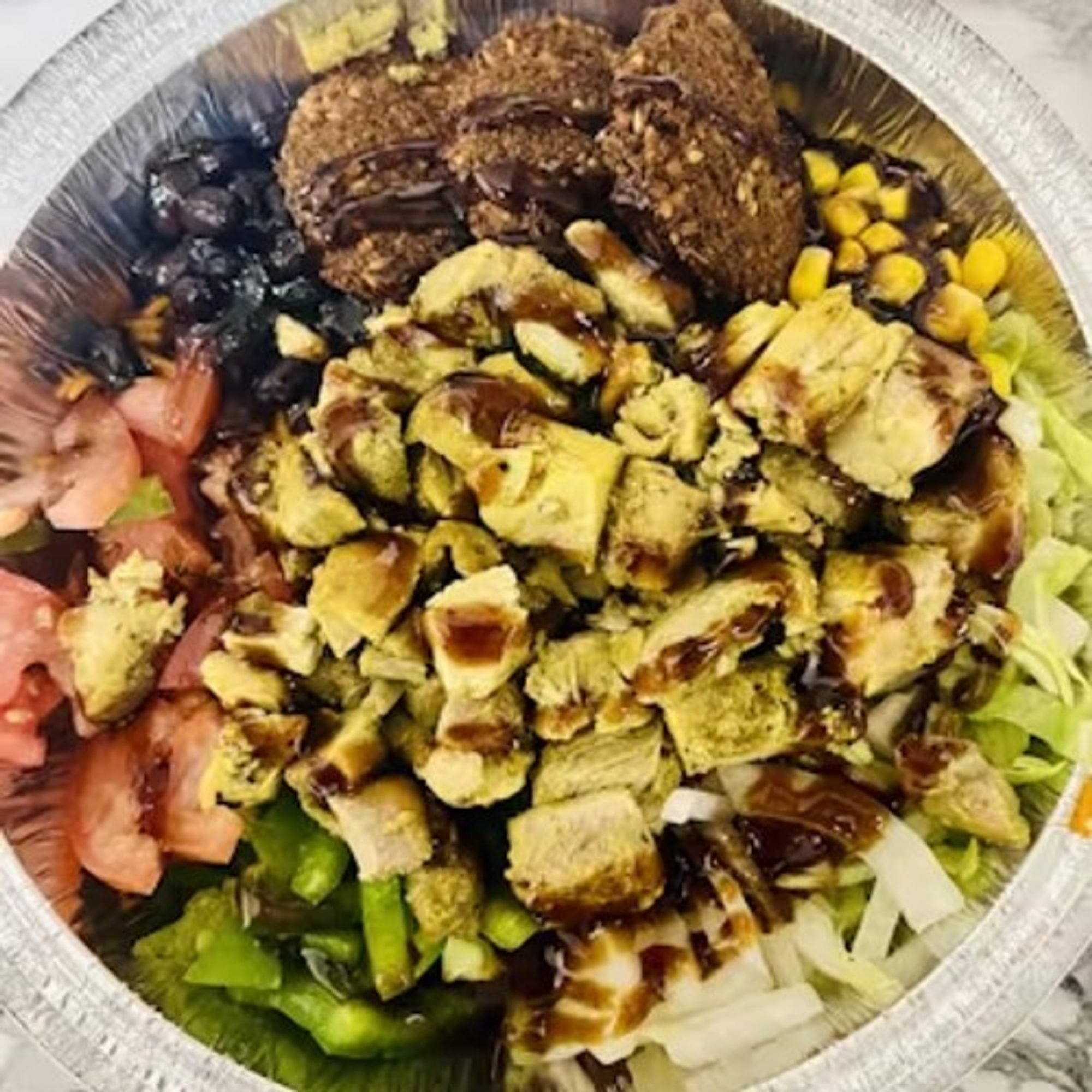 Chicken & Falafel Rice Bowl