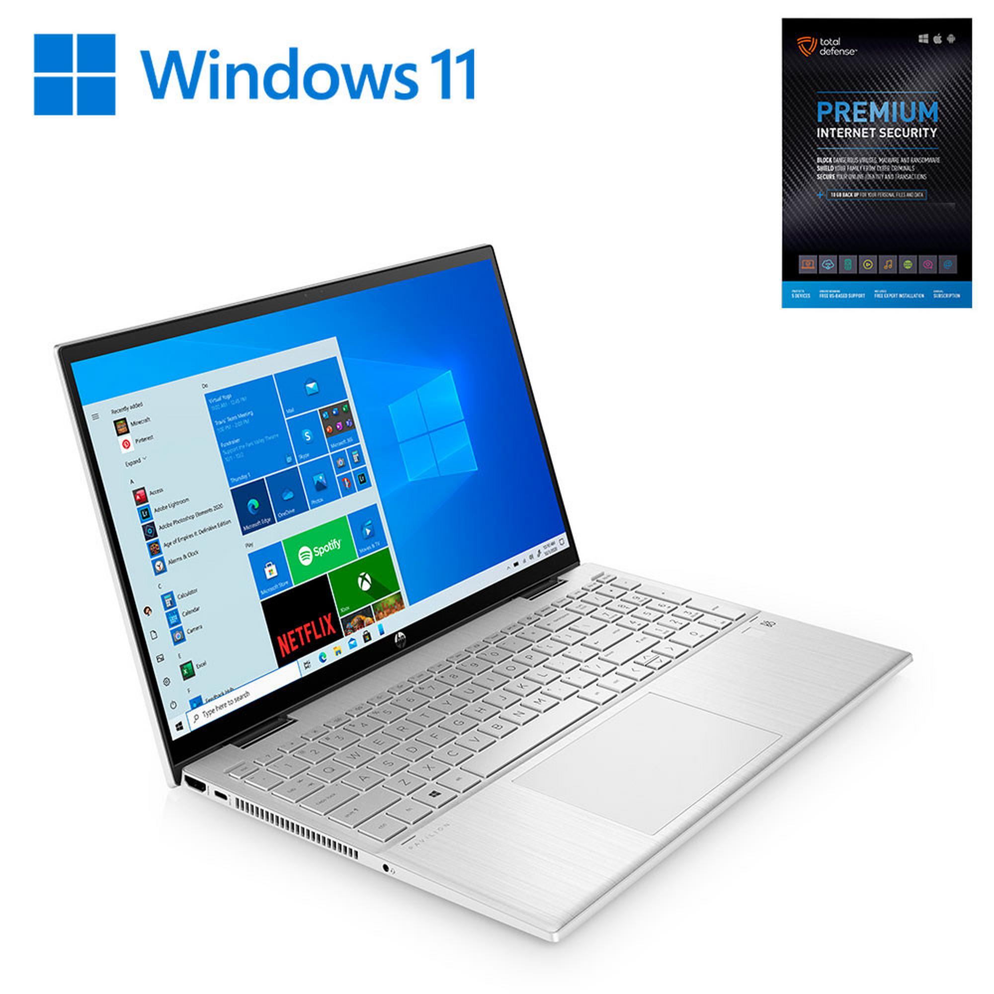 HP 15" X360 Laptop & Total Defense Internet Security