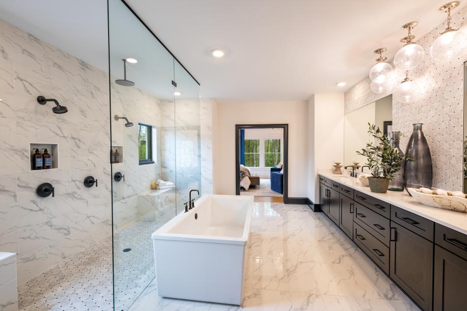 Luxurious primary bathroom