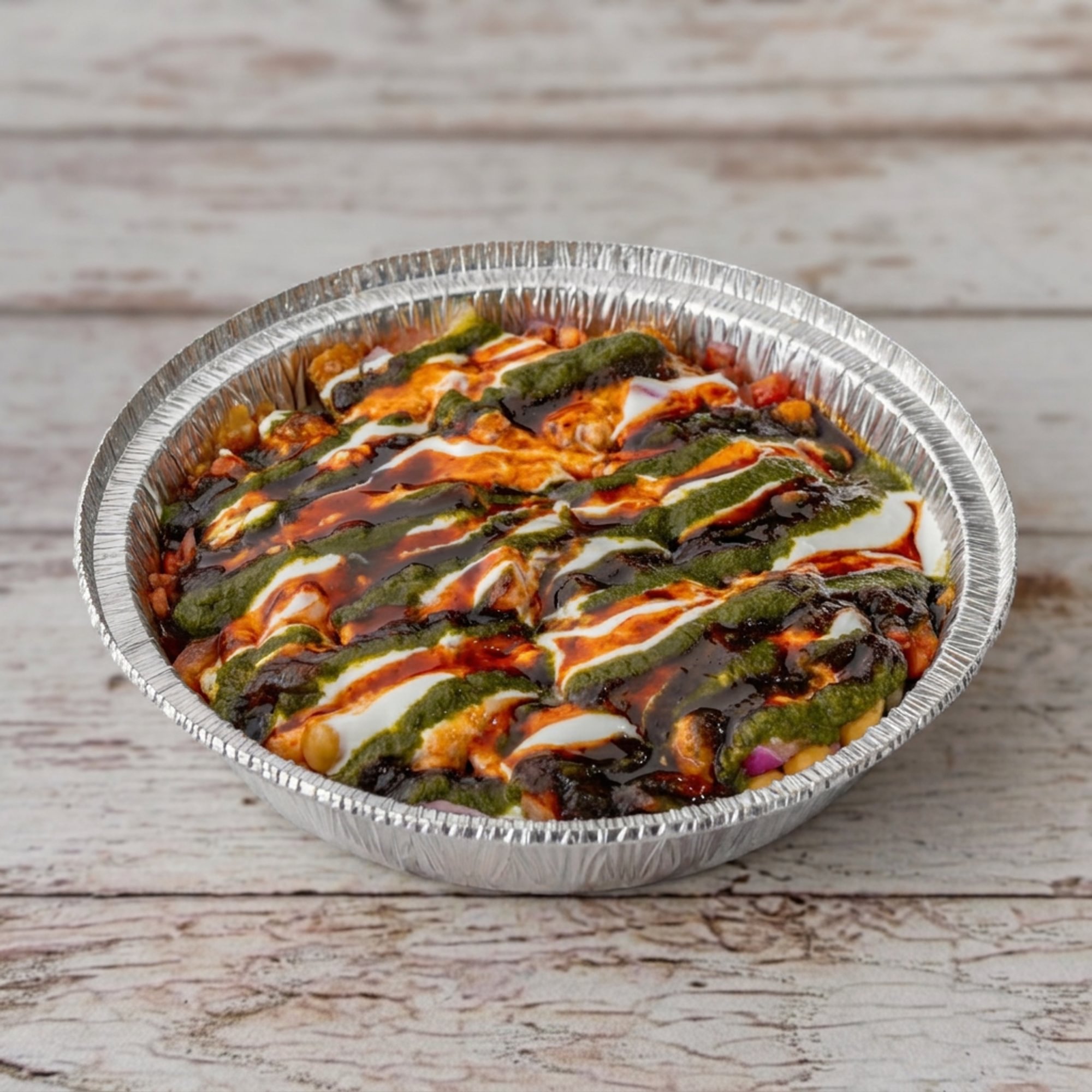 Chicken Keema Samosa Chaat