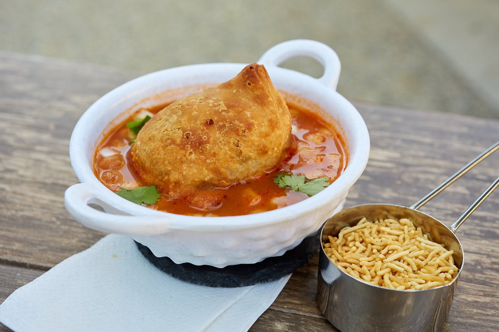 Crunchy Vegan Samosa Chaat