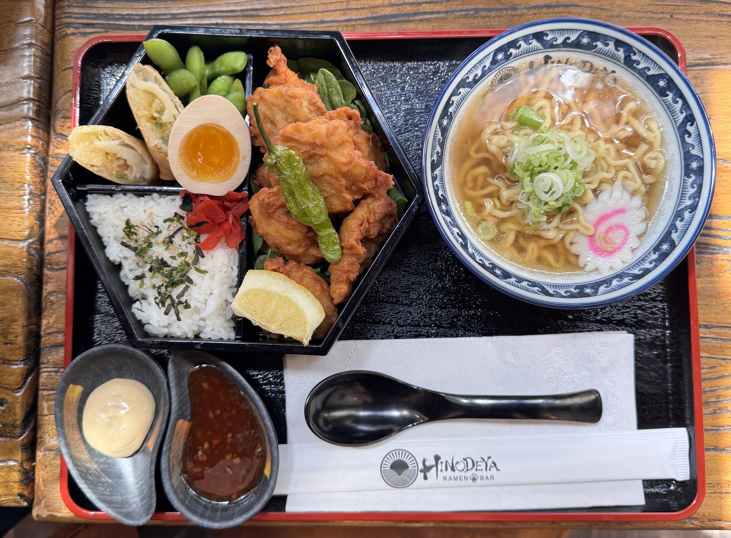 Crispy Chicken Karaage Bento with Mini Ramen