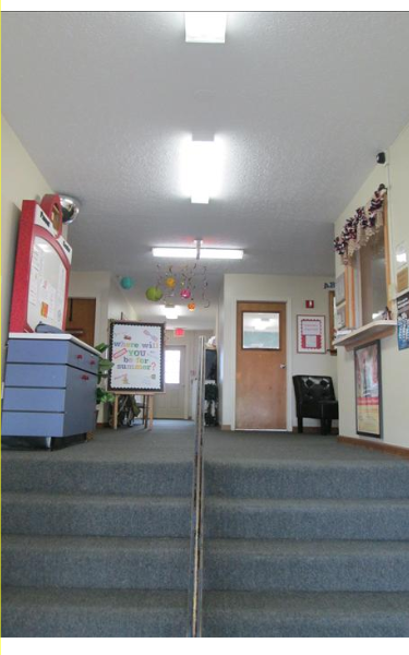 Lobby area upon walking through the front doors.