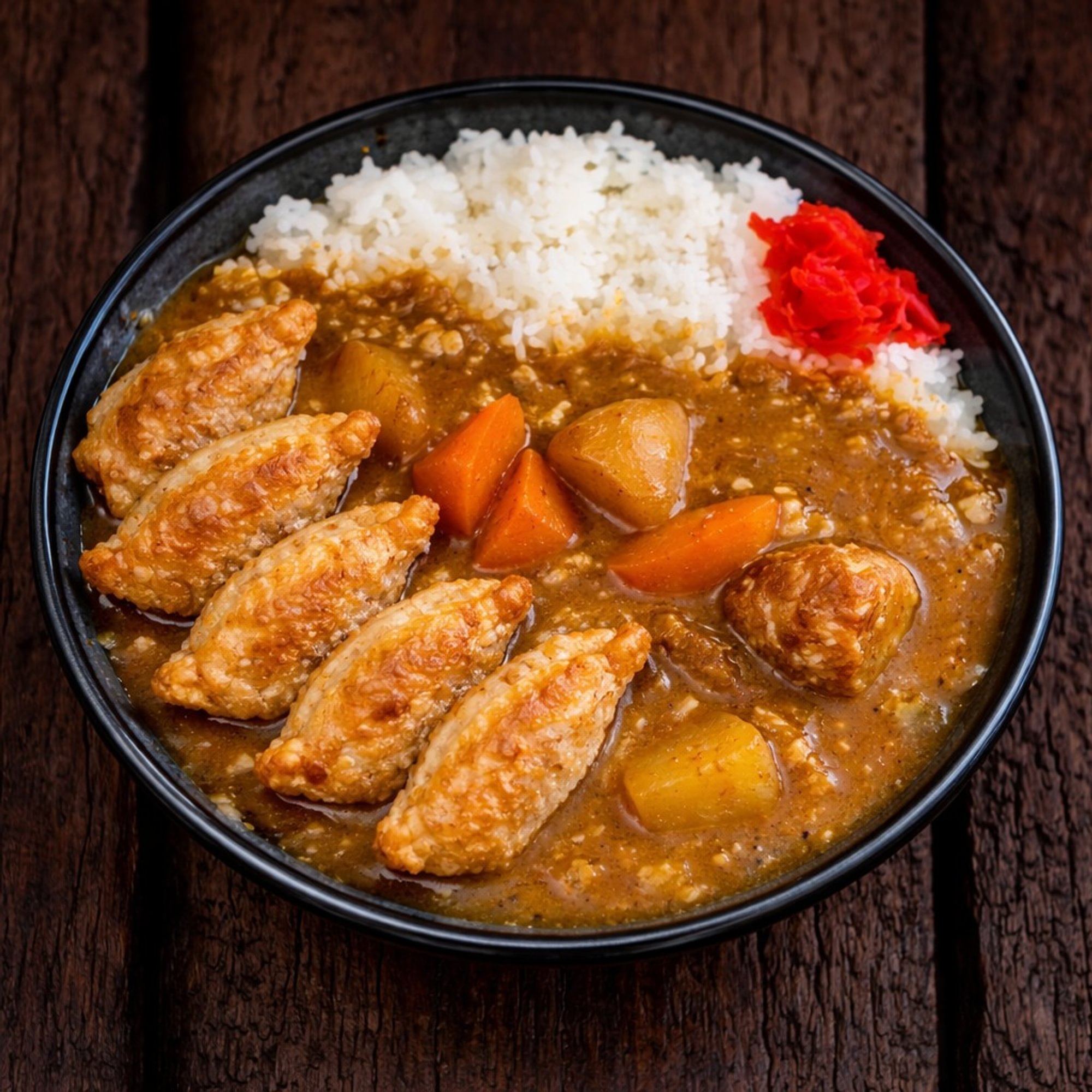 Deep Fried Gyoza Curry Rice