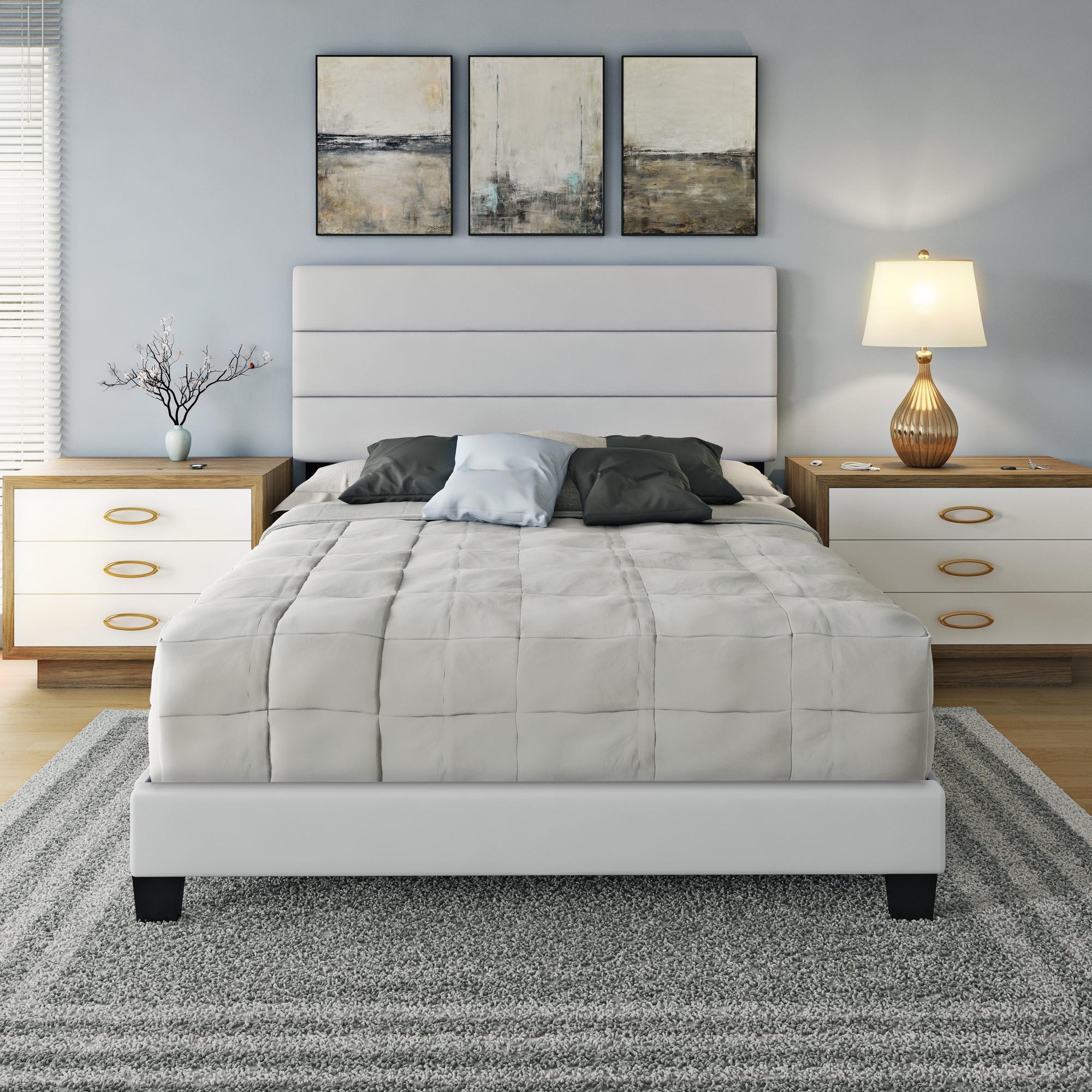 Parker King Platform Bed - White