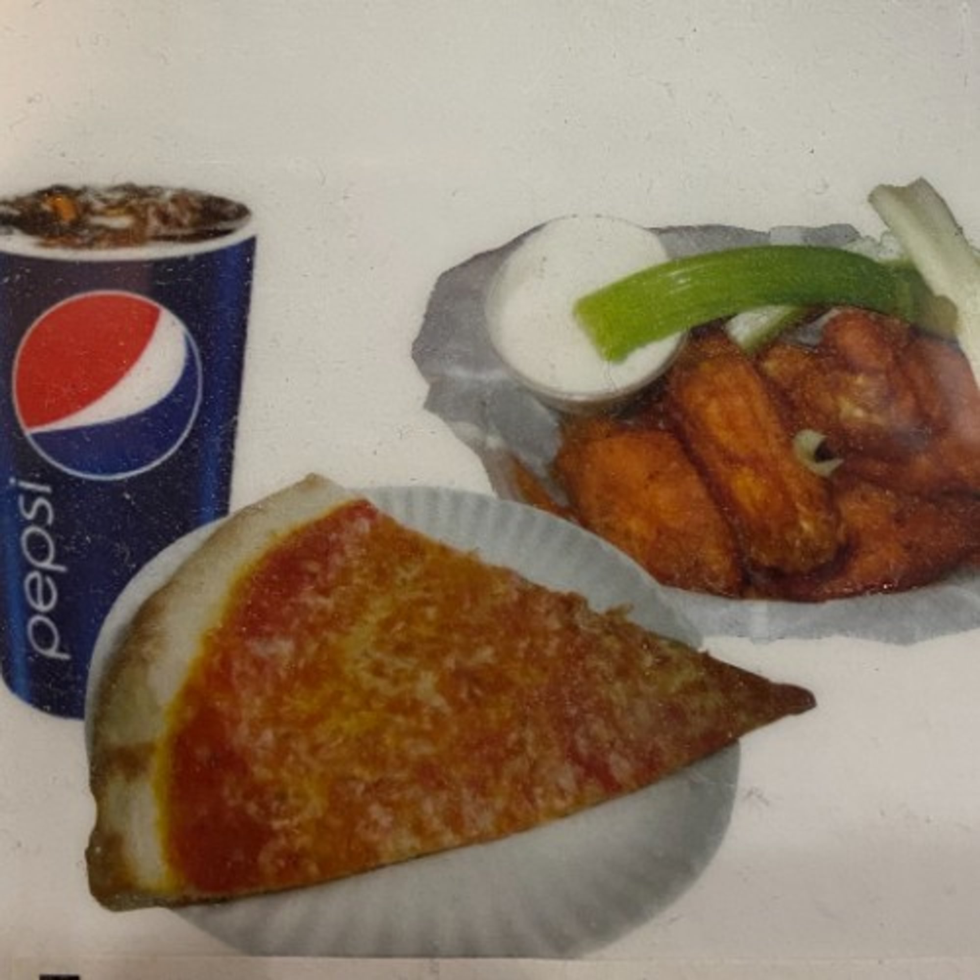 Slice of Cheese, 6 Wings & A Drink