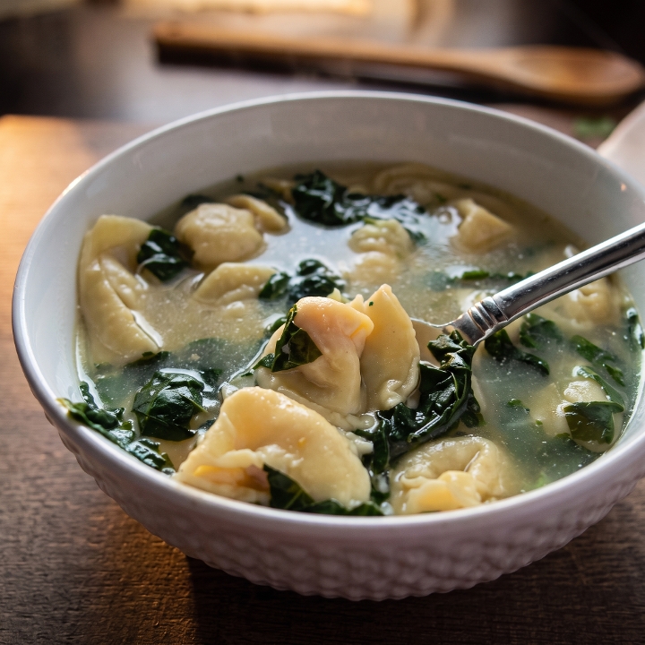 Stracciatella Tortellini Soup