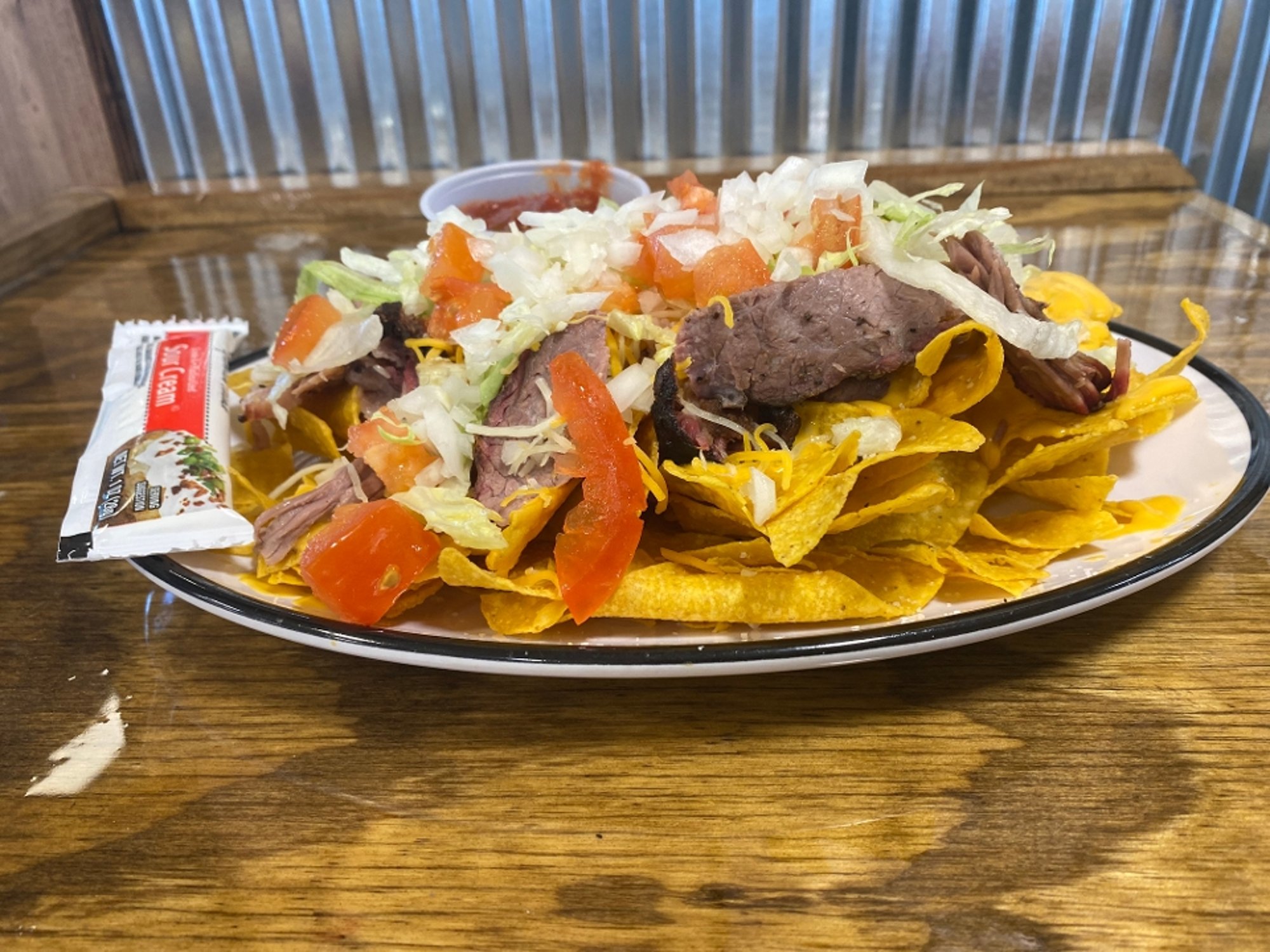 1/2 Order BBQ Meat Nacho Supreme Express