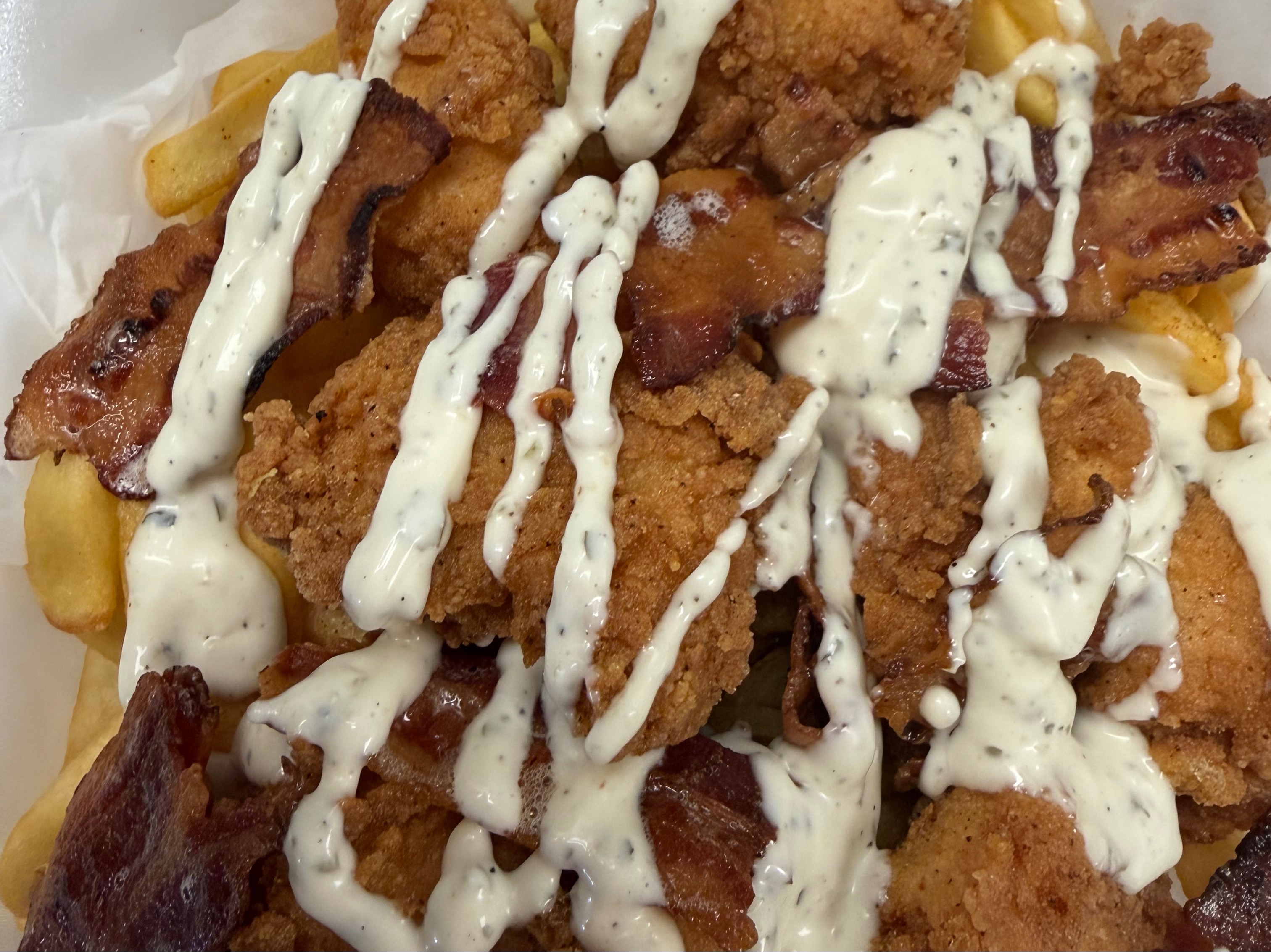 Loaded Fries or Rice Chicken Bacon Ranch