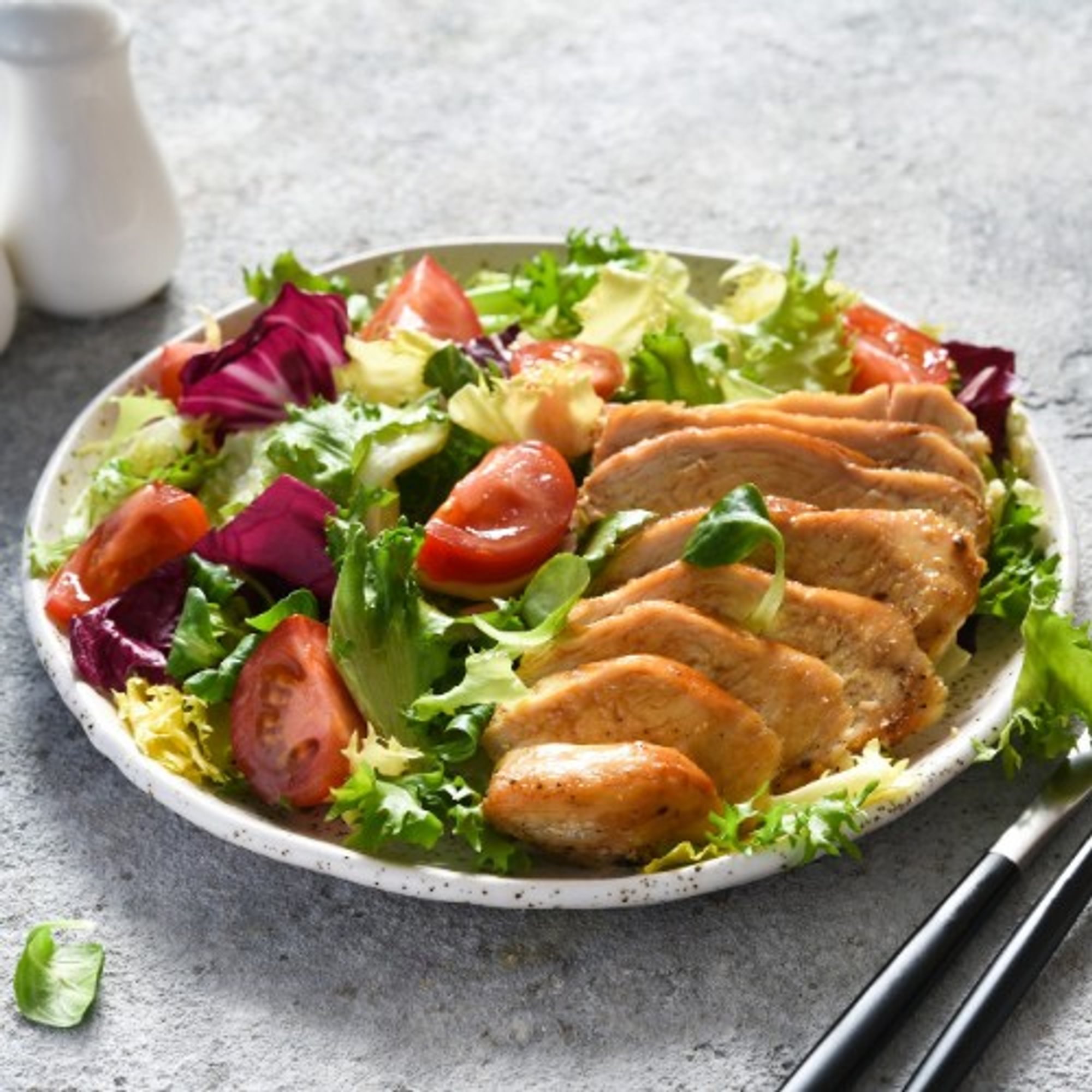 Salad with Breaded Chicken