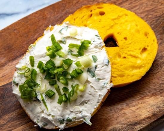 Low Fat Scallion Cc on a Bagel