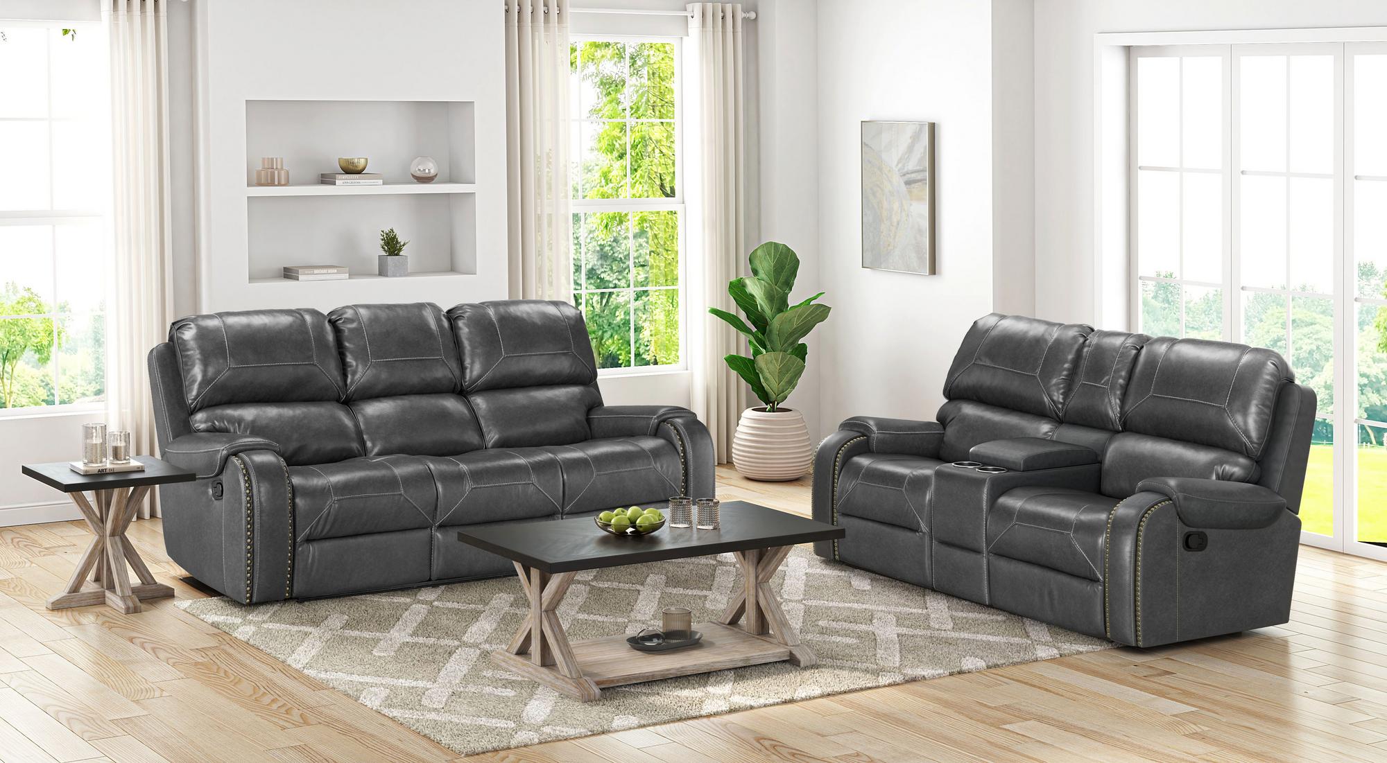 Winslow Grey Reclining Sofa & Reclining Loveseat