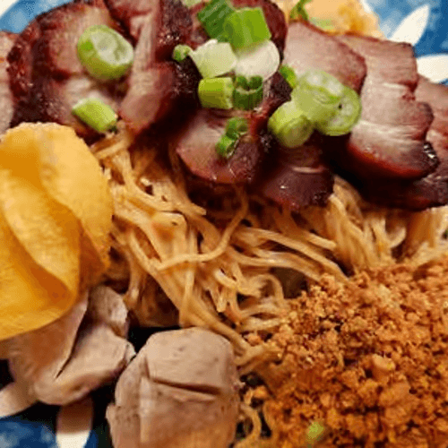 Bamee Haeng (Honey BBQ Roast Pork & Egg Noodle)