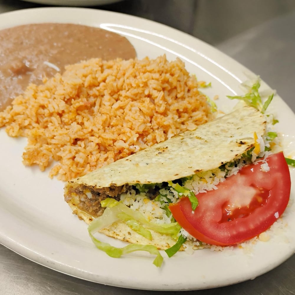 One Crispy Taco, Rice & Beans