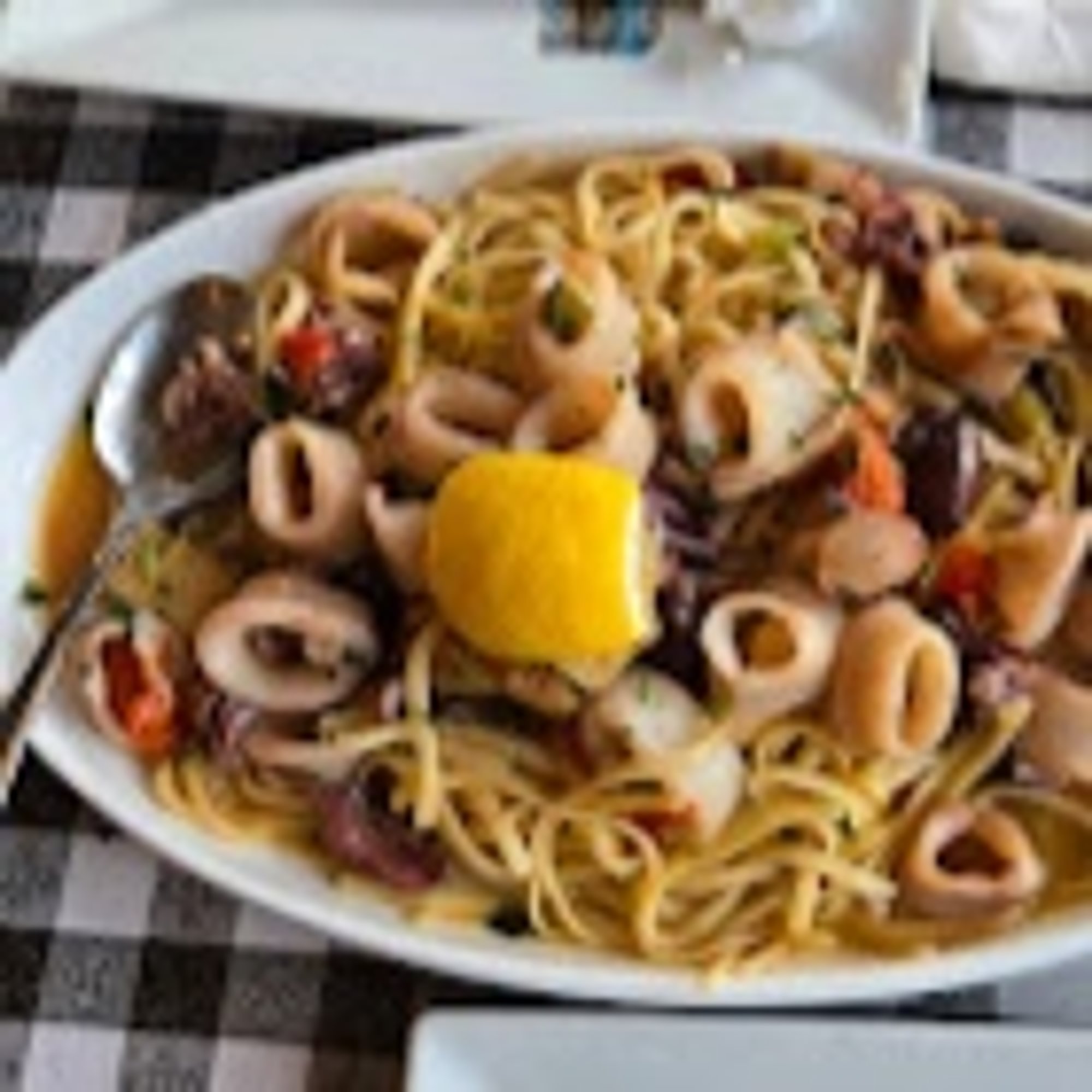 Calamari Puttanesca Pasta