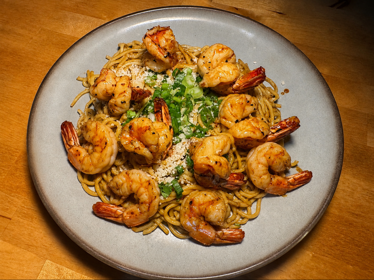 TIGER PRAWNS GARLIC NOODLES