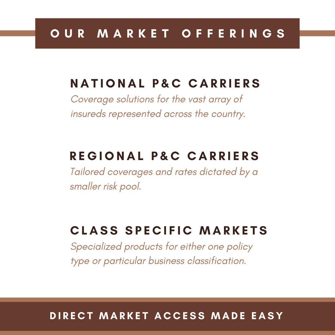 We offer carriers of all types! National Carriers, Regional Carriers, Class Specific Markets, the list goes on... Check out the link in our bio to view our carrier offerings by state.  PandCCarrierAccess
