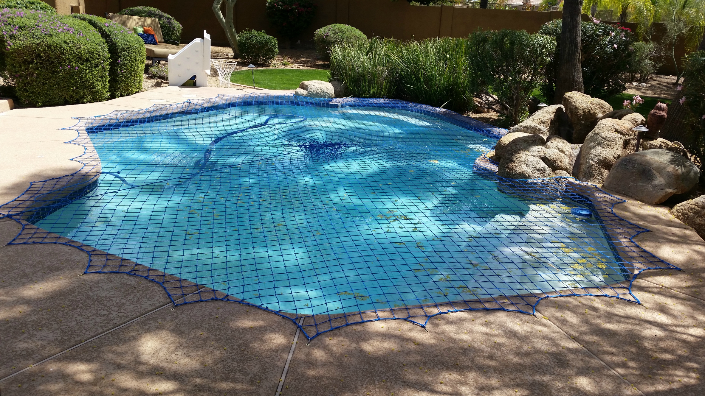 Katchakid pool safety nets look great on your swimming pools and water features while also helping to keep kids safe.