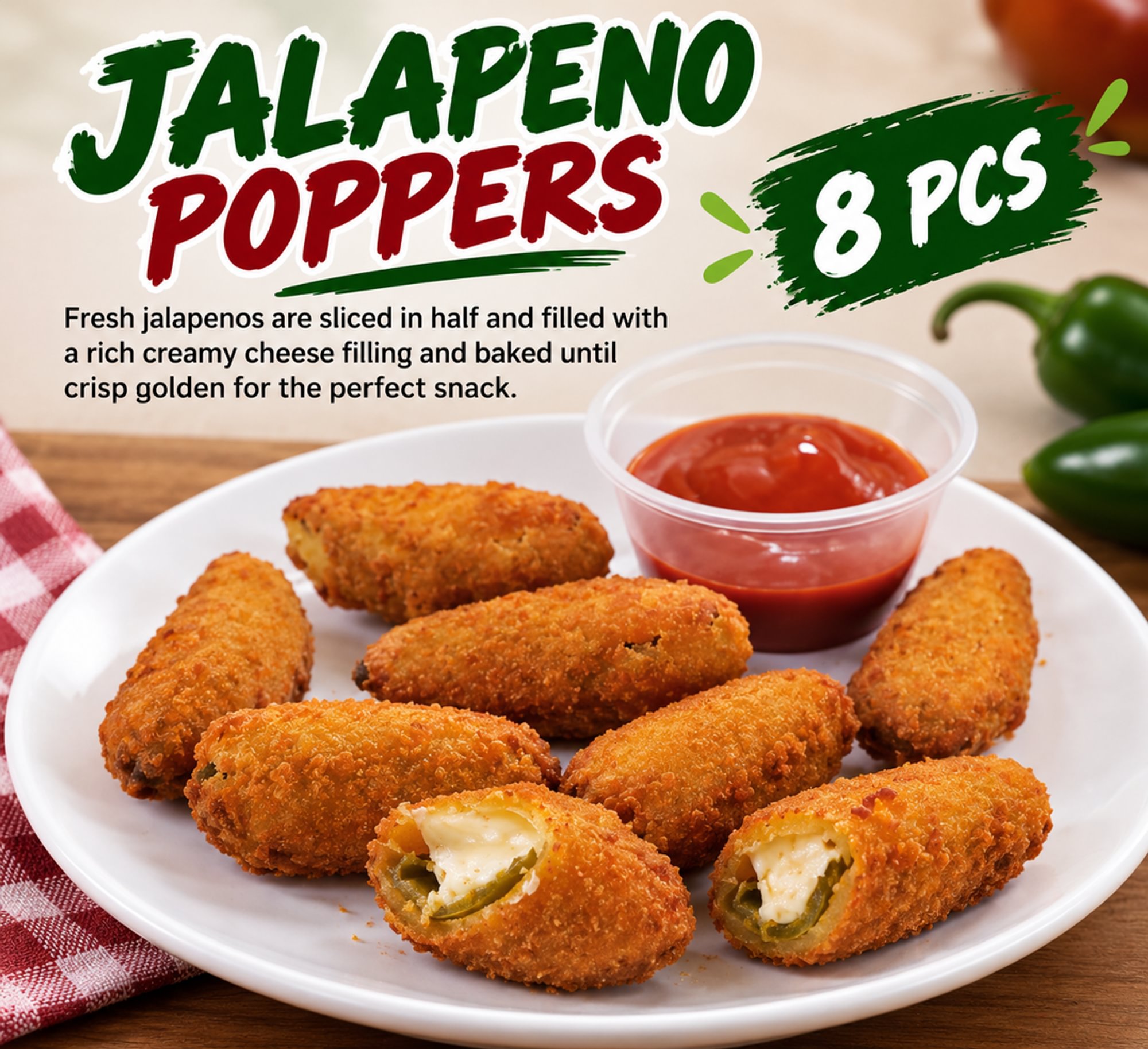 Jalapeno Poppers 8 Pcs