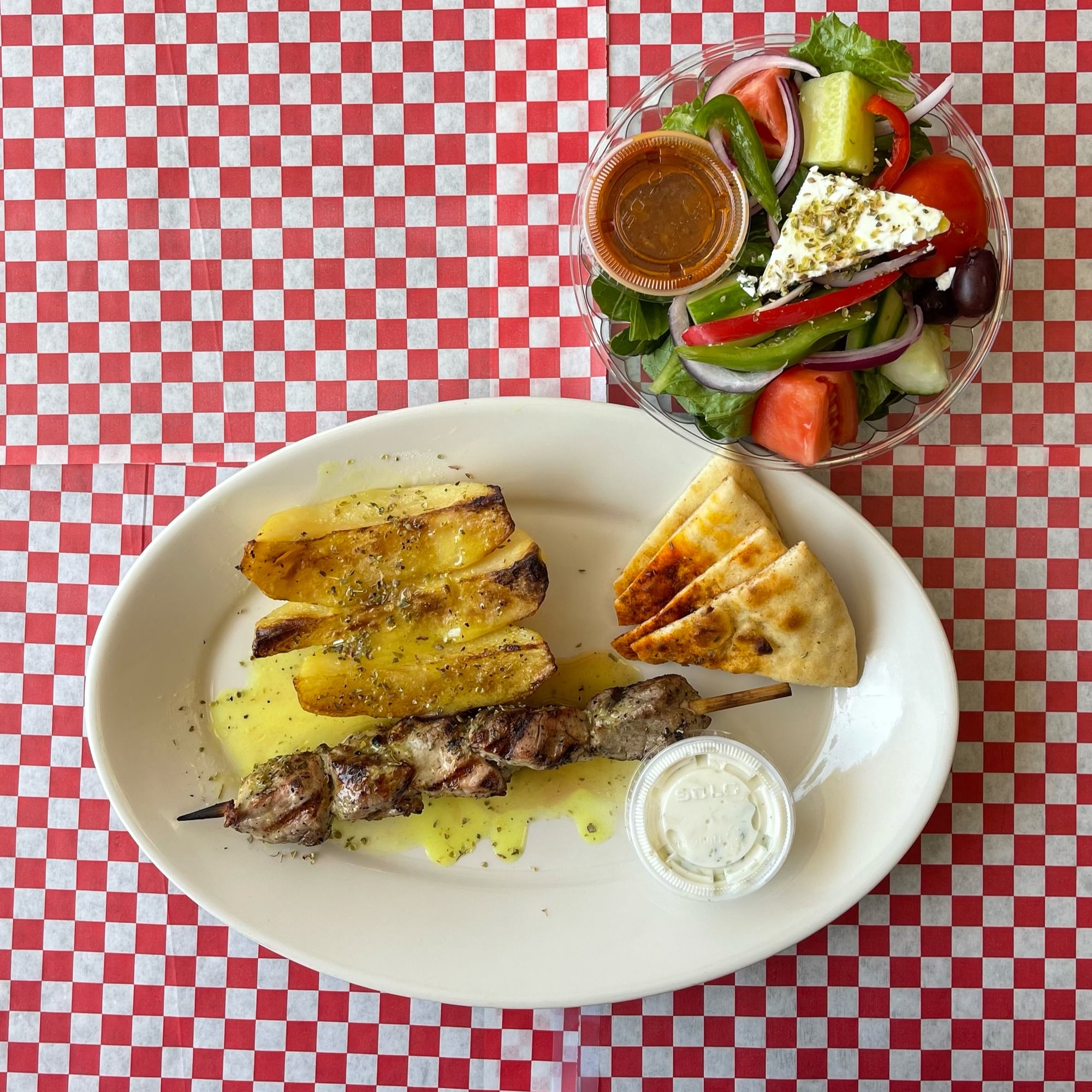 1 Pork Skewers (Souvlaki) Platter
