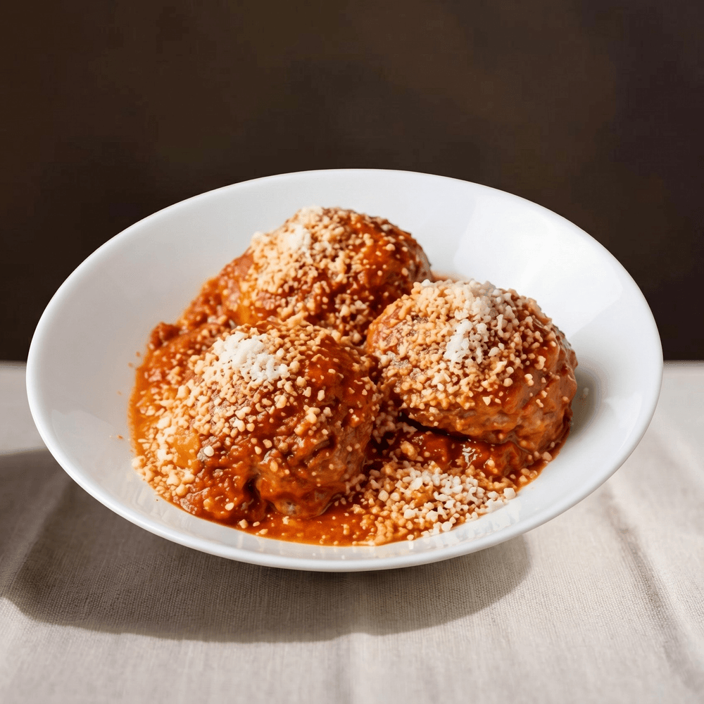 Homemade Italian-Style Meatballs in Tomato Sauce
