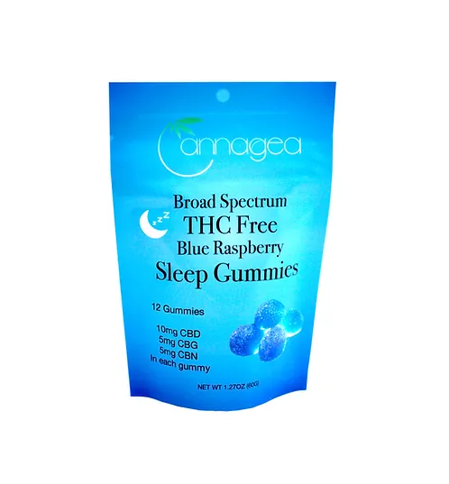 THC-Free CBD + CBG + CBN Sleep Gummies – Blue Raspberry (25mg) | 12 & 30 Count