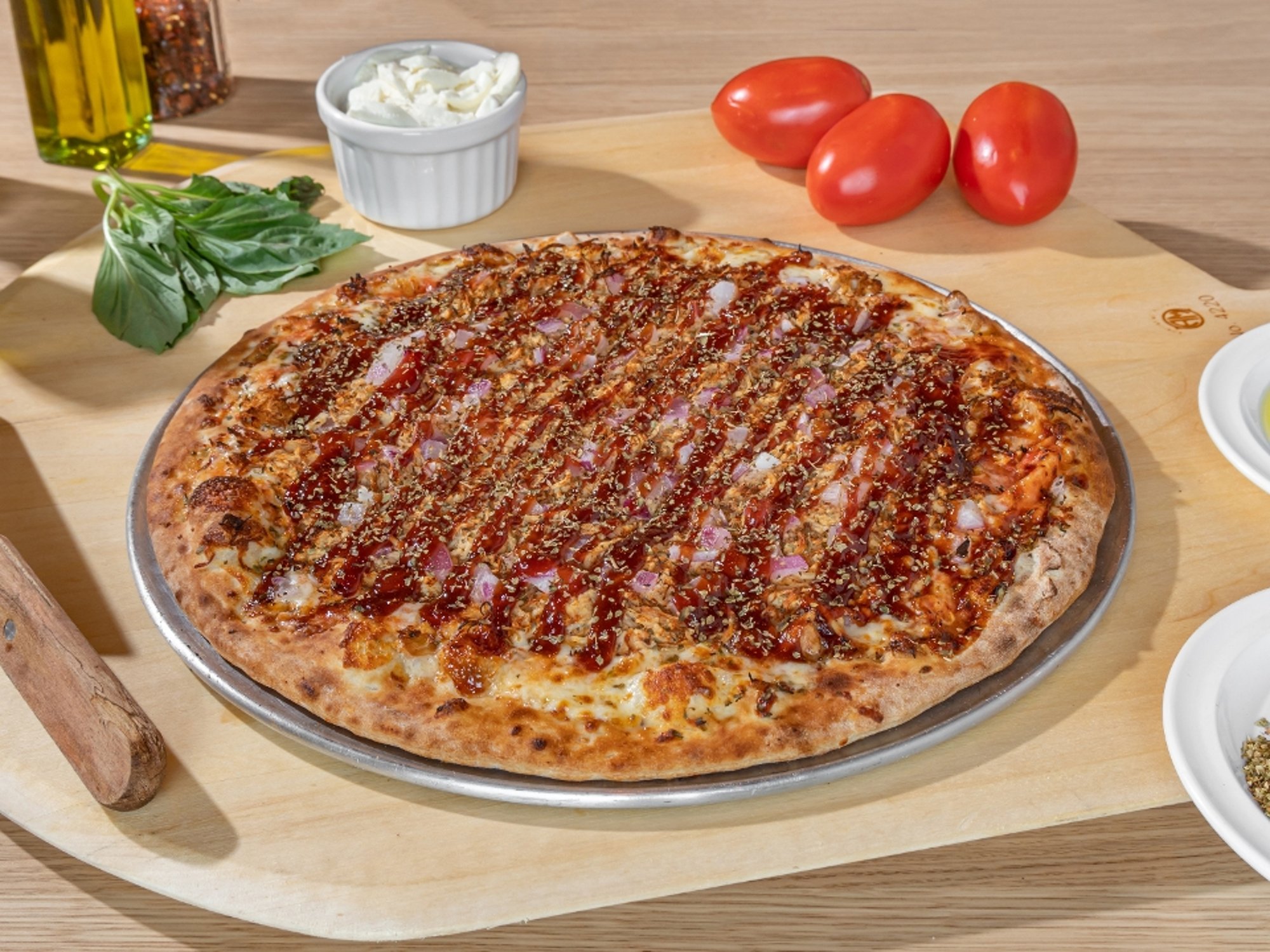 BBQ chicken pizza
