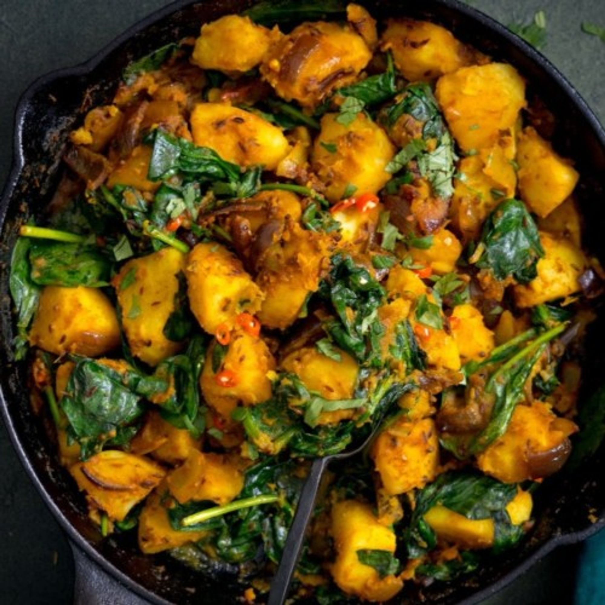 Saag Aloo (Spinach+Potato)