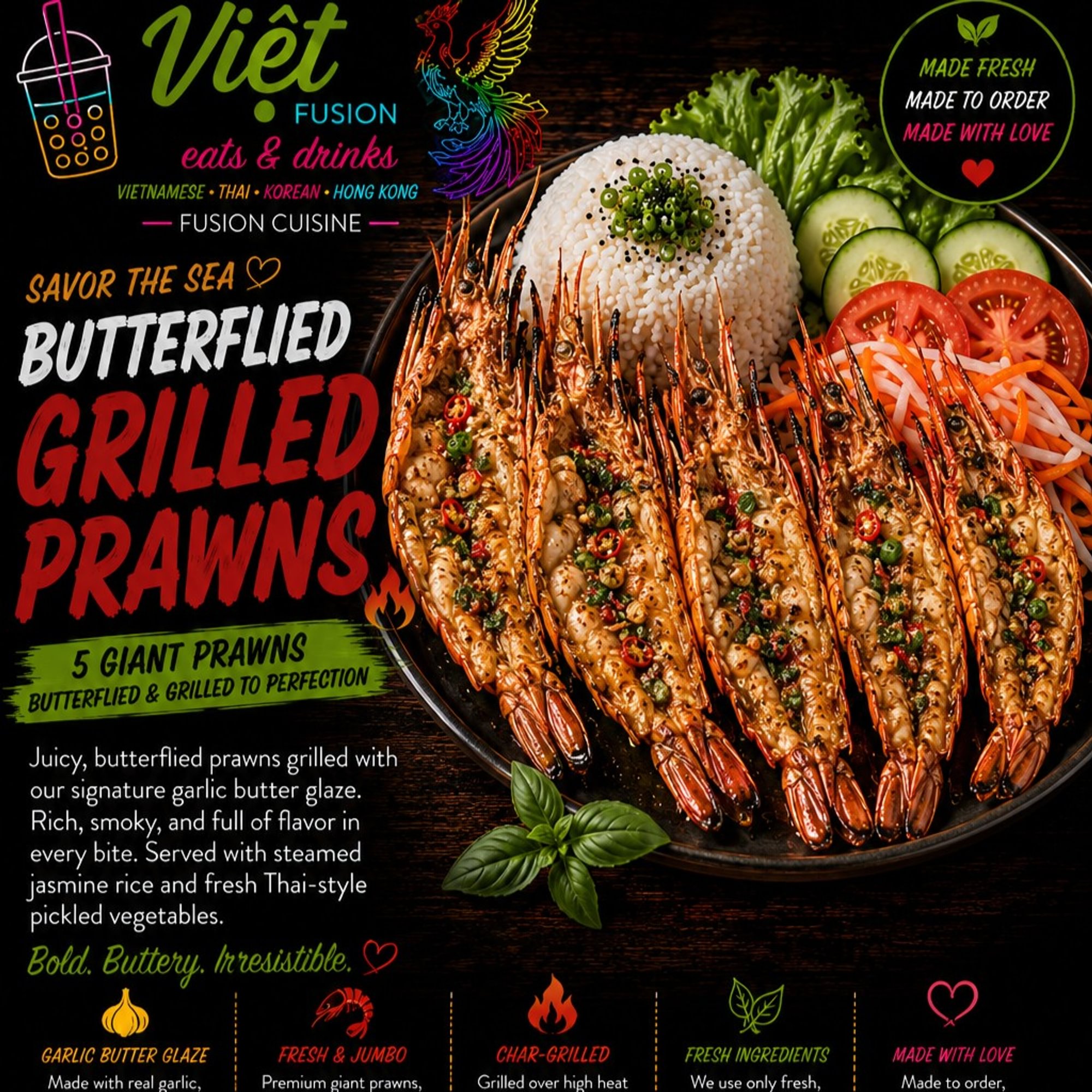 R13B. Grilled Prawns