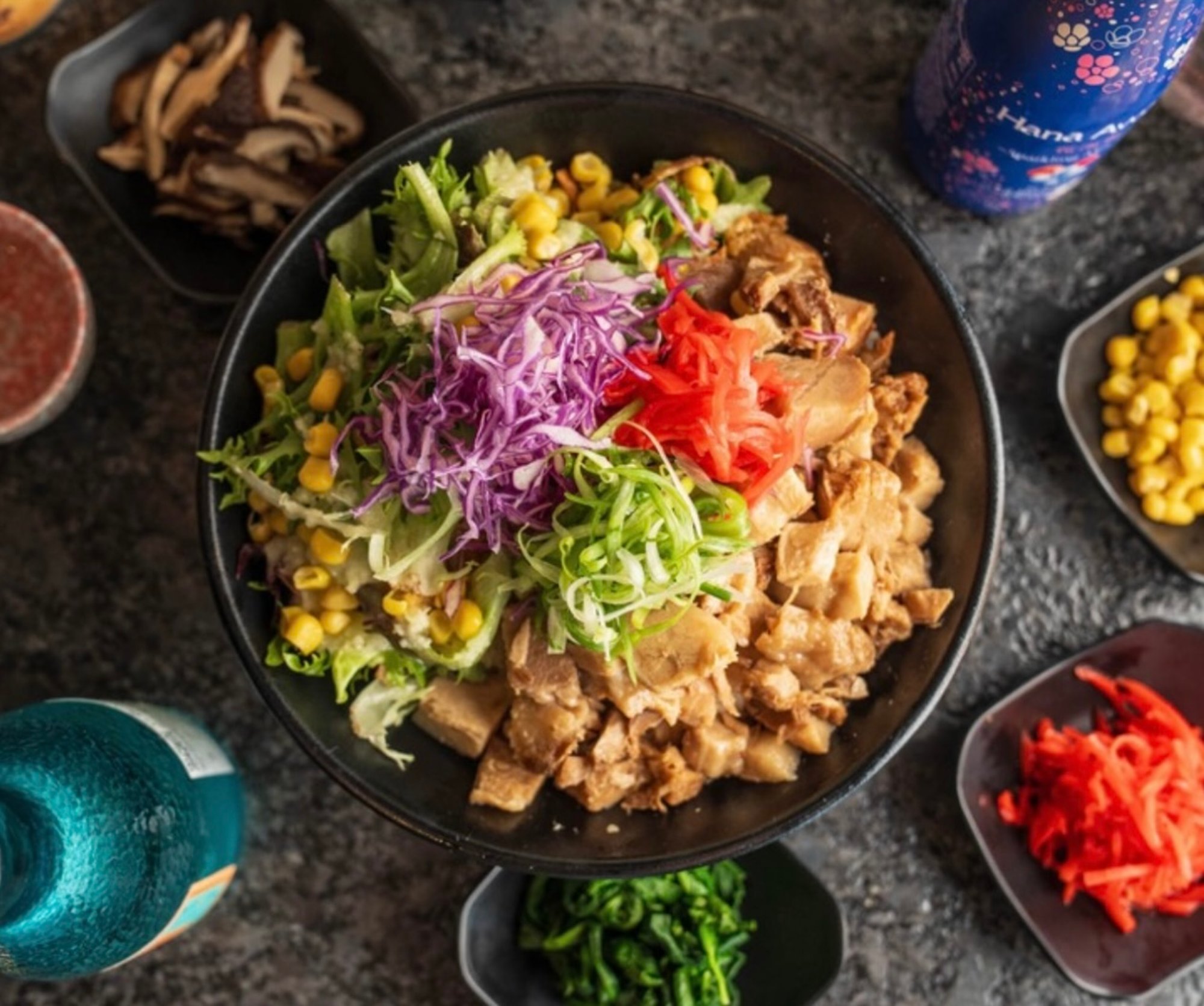 Chashu Bowl: rice topped w/ chashu