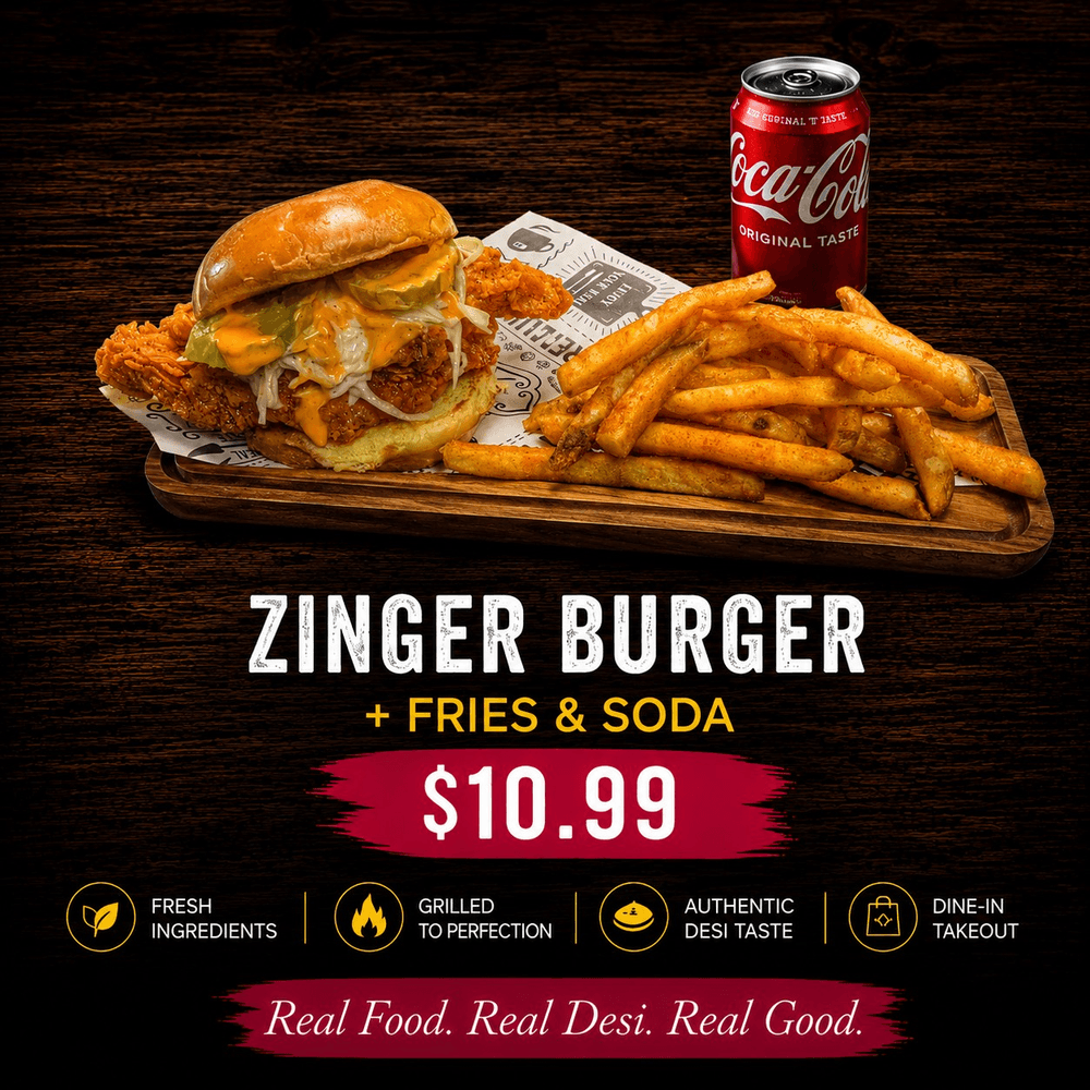 Burger + Fries + Can Soda
