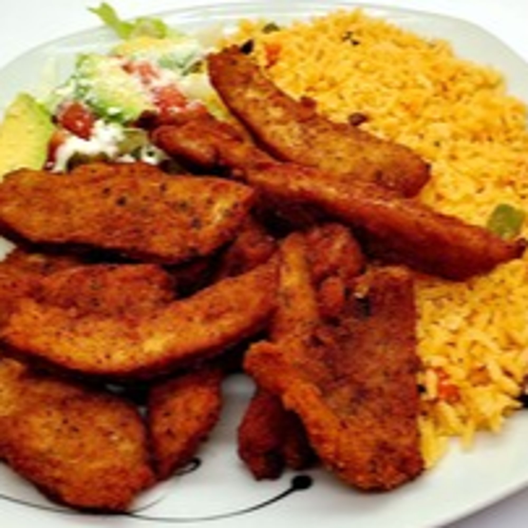 Pollo con Arroz (Breaded fried chicken)