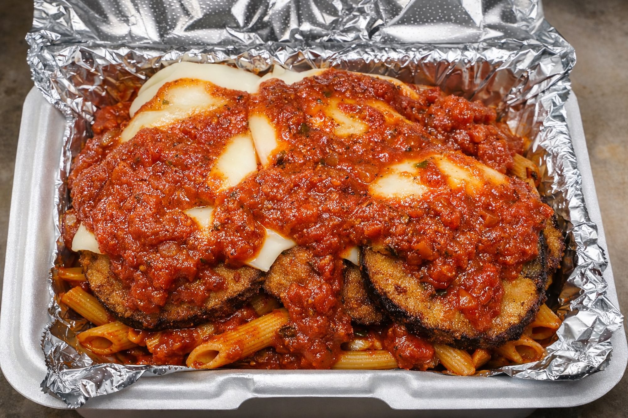 Eggplant Parmesan & Ziti