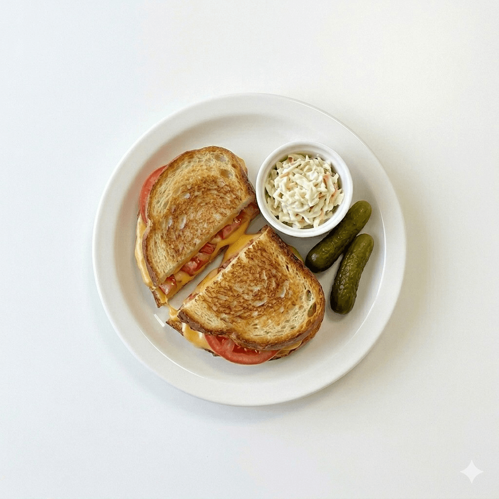 Grilled American Cheese with Tomato Sandwich