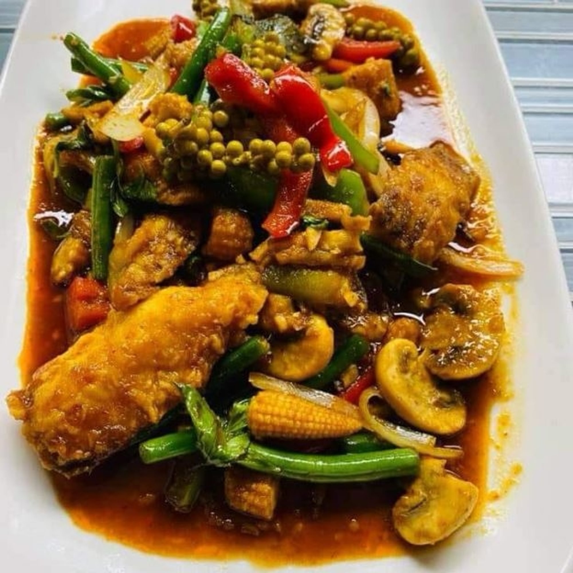 Pad Cha Pla (Tilapia Fillet)