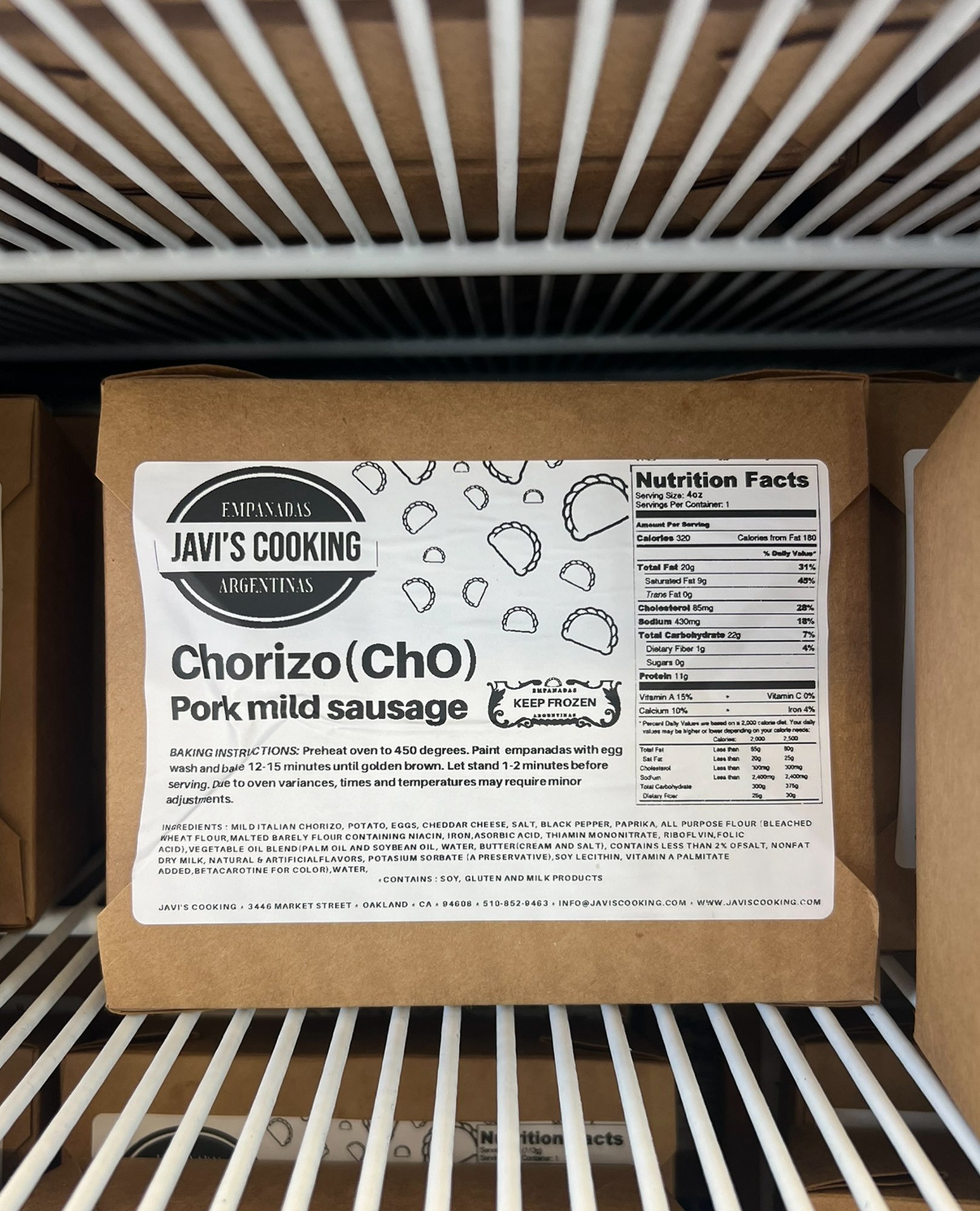 CHORIZO-Cho (4pack) frozen empanadas