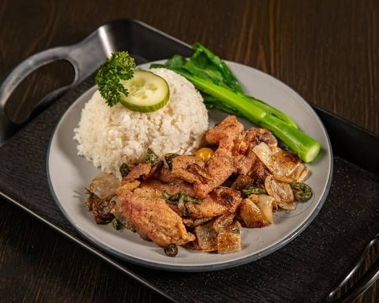 LC07 Garlic Scallion Pork Chop over Rice