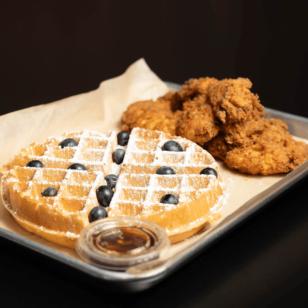 Blueberry Waffle W\ 2 Handbreaded Chicken Tenders