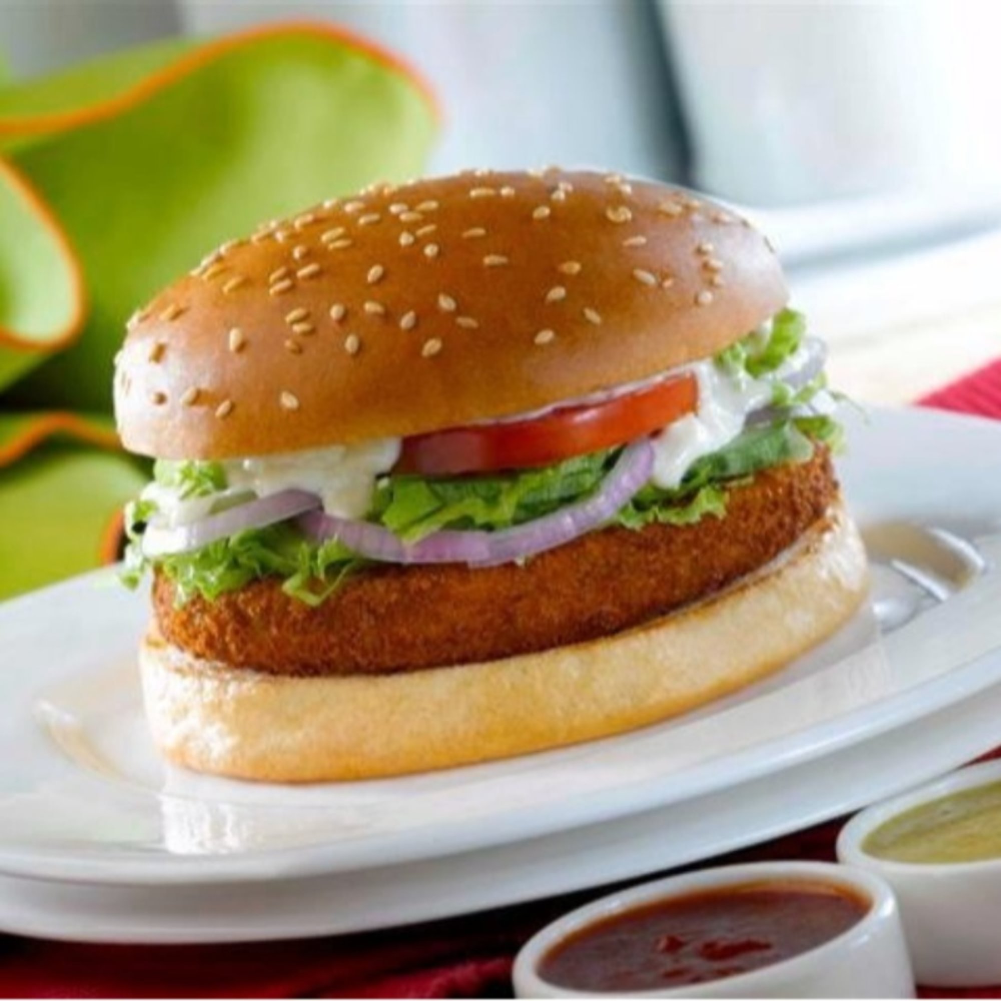 Aloo Tikki Burger with Fries