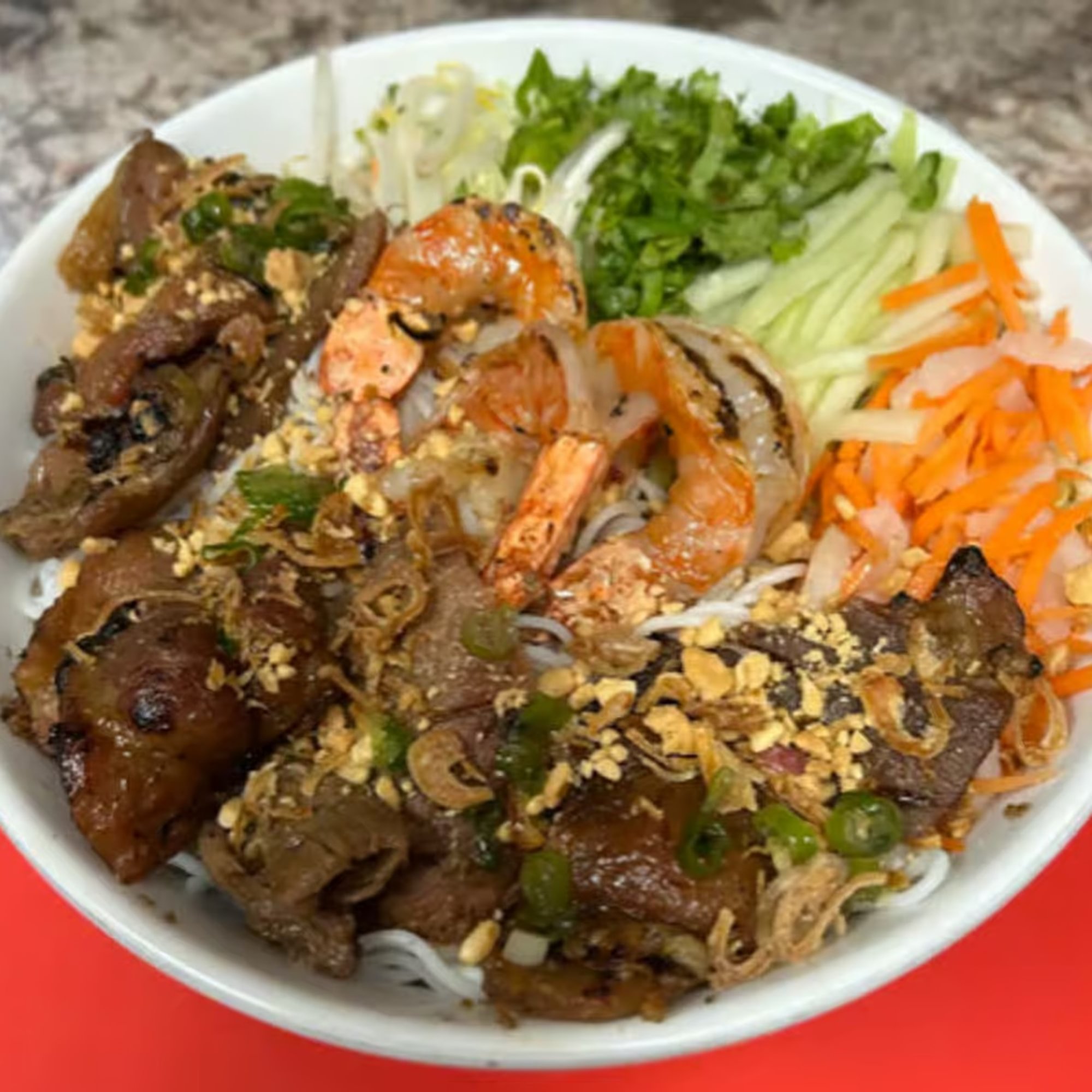 63. Bún Tôm Nướng, Thịt Nướng- Pork & Shrimp