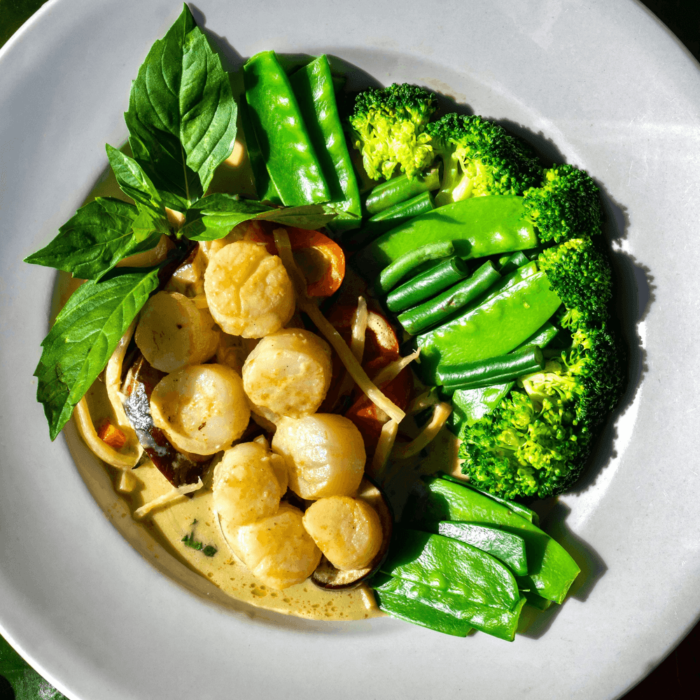 Grilled Scallops Green Curry